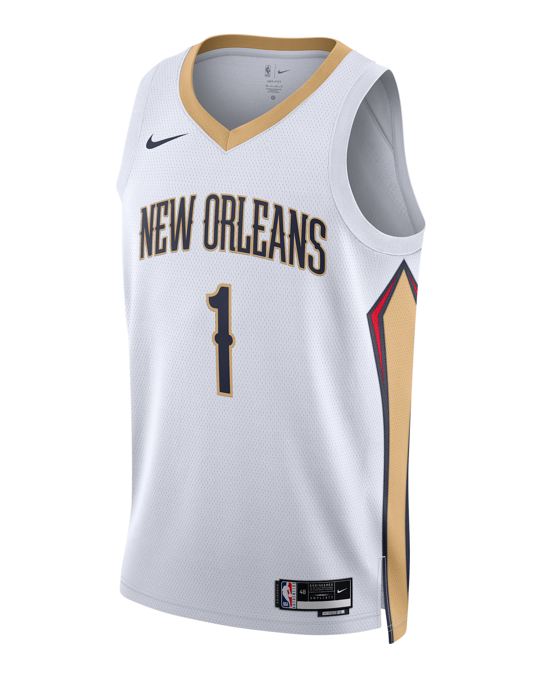 New Orleans Pelicans Association Edition Men's Nike Dri-FIT NBA Swingman Jersey - White