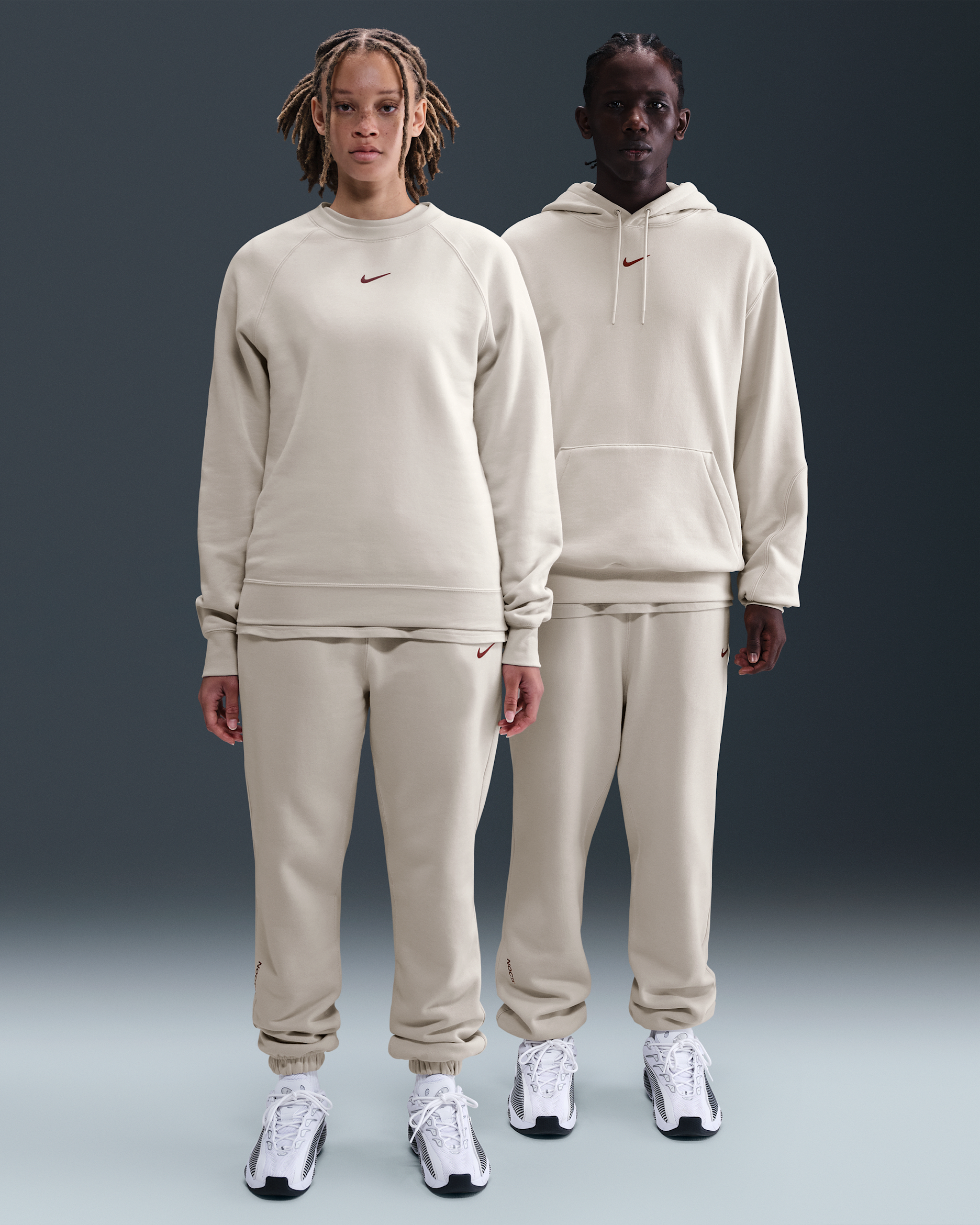 NOCTA NOCTA Fleece CS Tracksuit Bottoms - Light Orewood Brown/Team Red