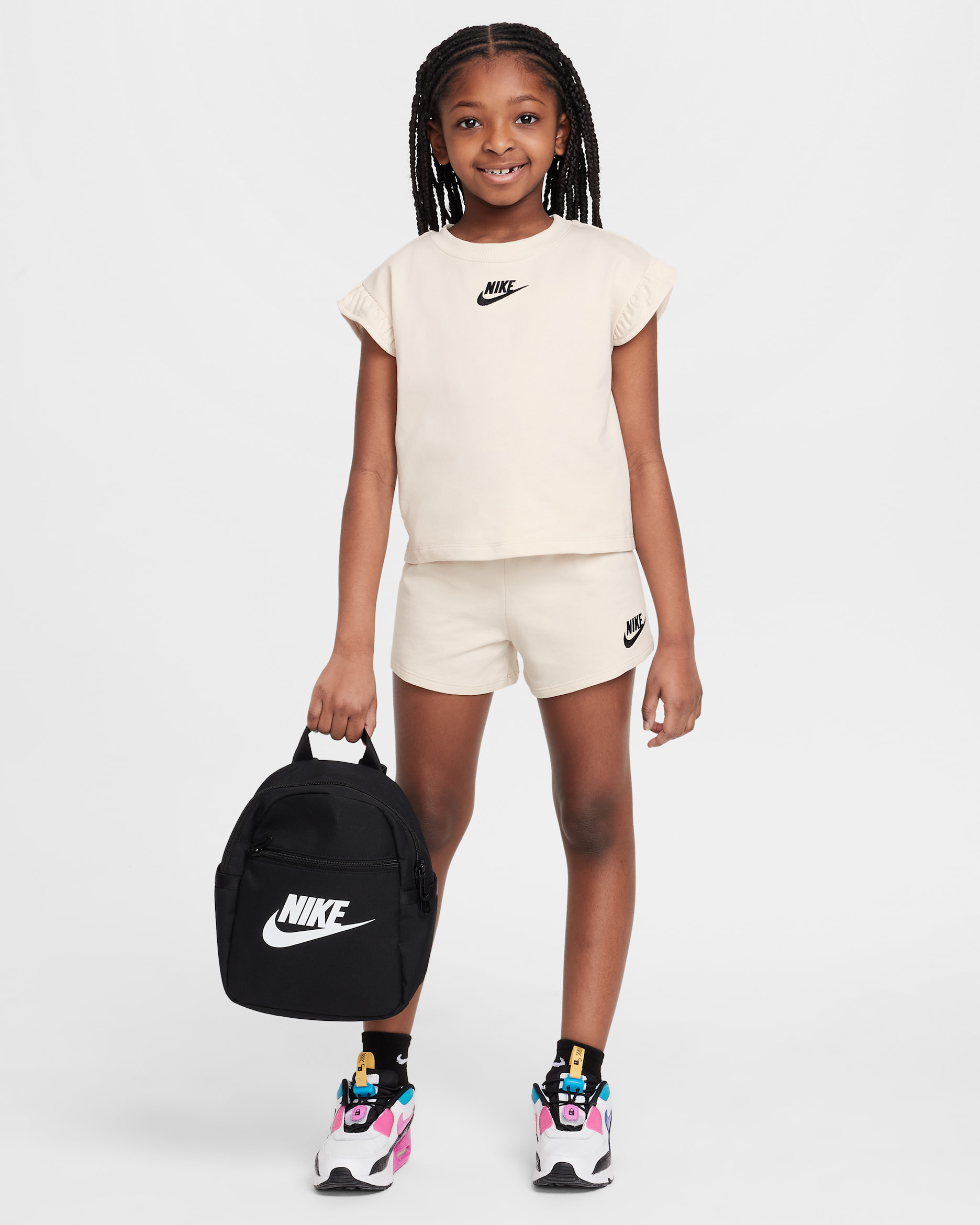 나이키 리틀키즈 투피스 베이비 프렌치 테리 세트 - 라이트 오어우드 브라운