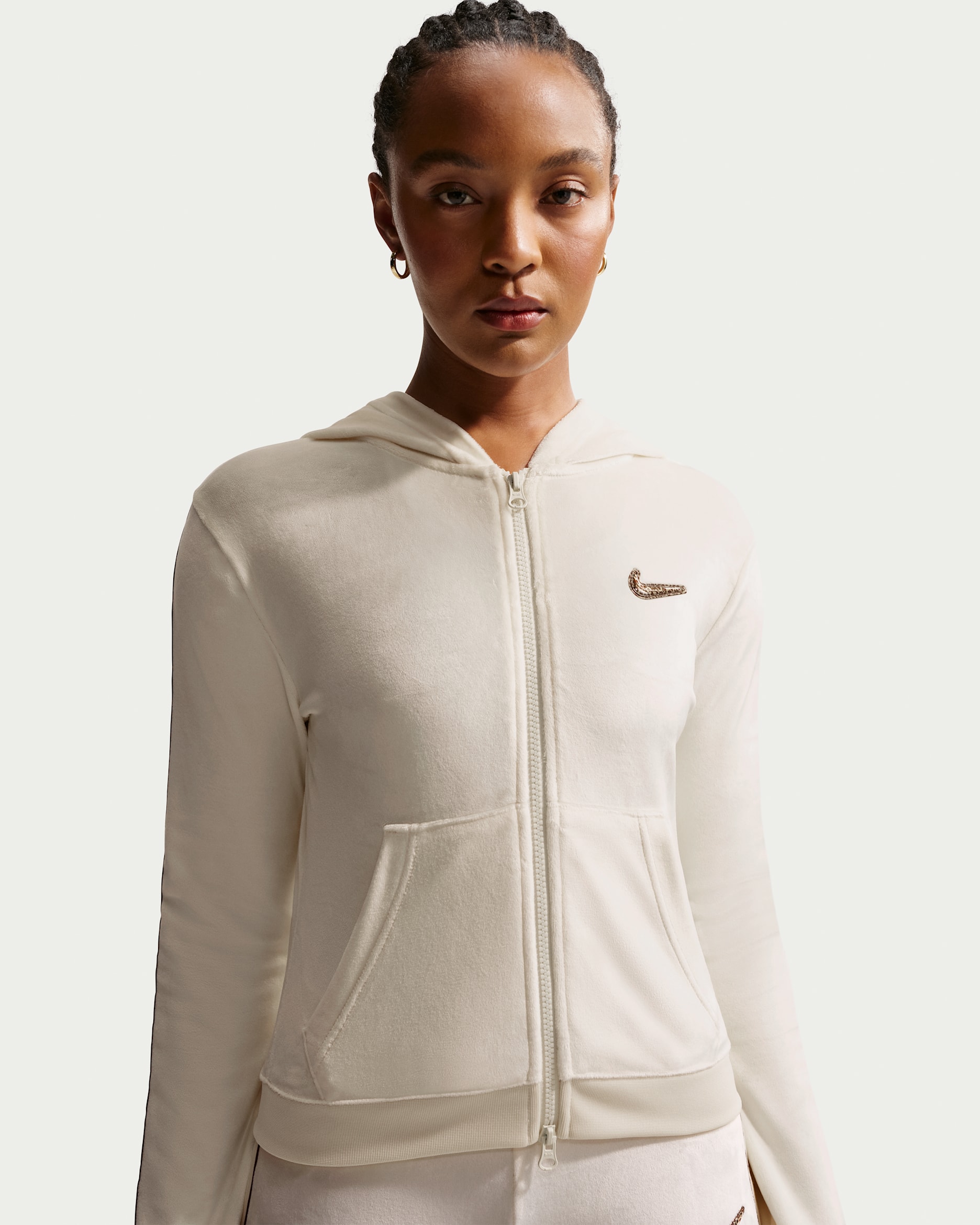 Nike Sportswear Women's Full-Zip Long-Sleeve Hooded Top - Coconut Milk