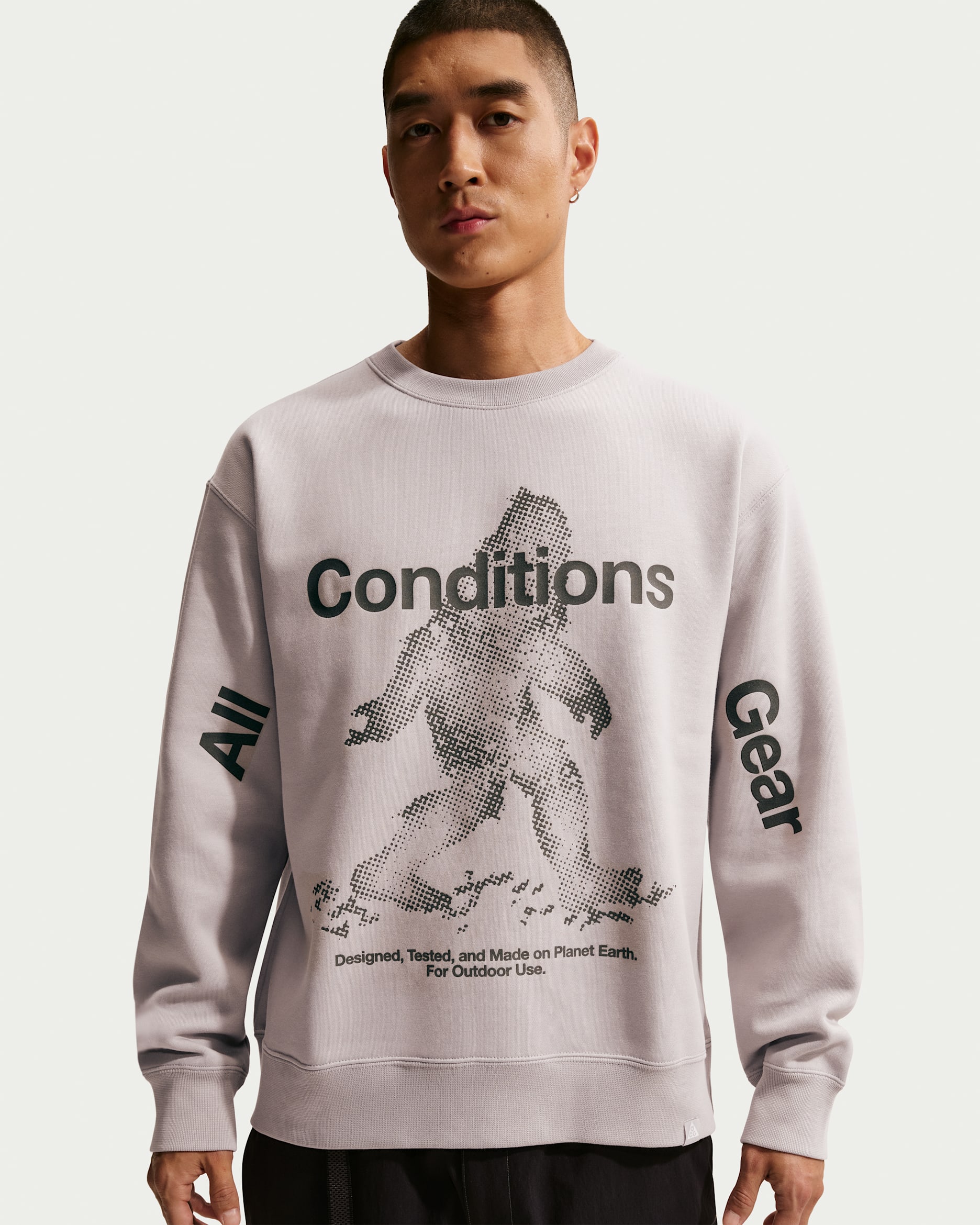 나이키 ACG '터프 플리스' 남성 써마 핏 풀오버 크루넥 스웻셔츠 - 칼리지 그레이