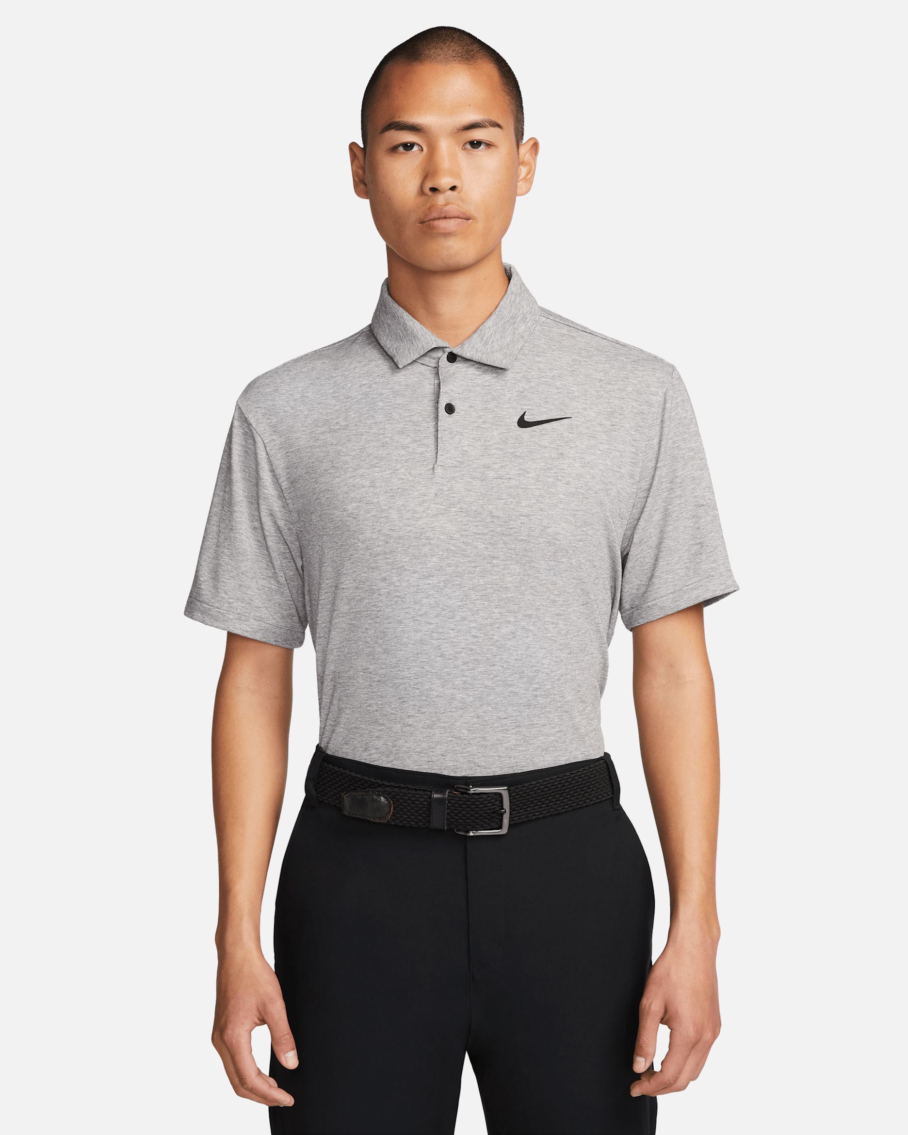Nike Dri-FIT Tour Men's Golf Polo - Grey Heather/Black