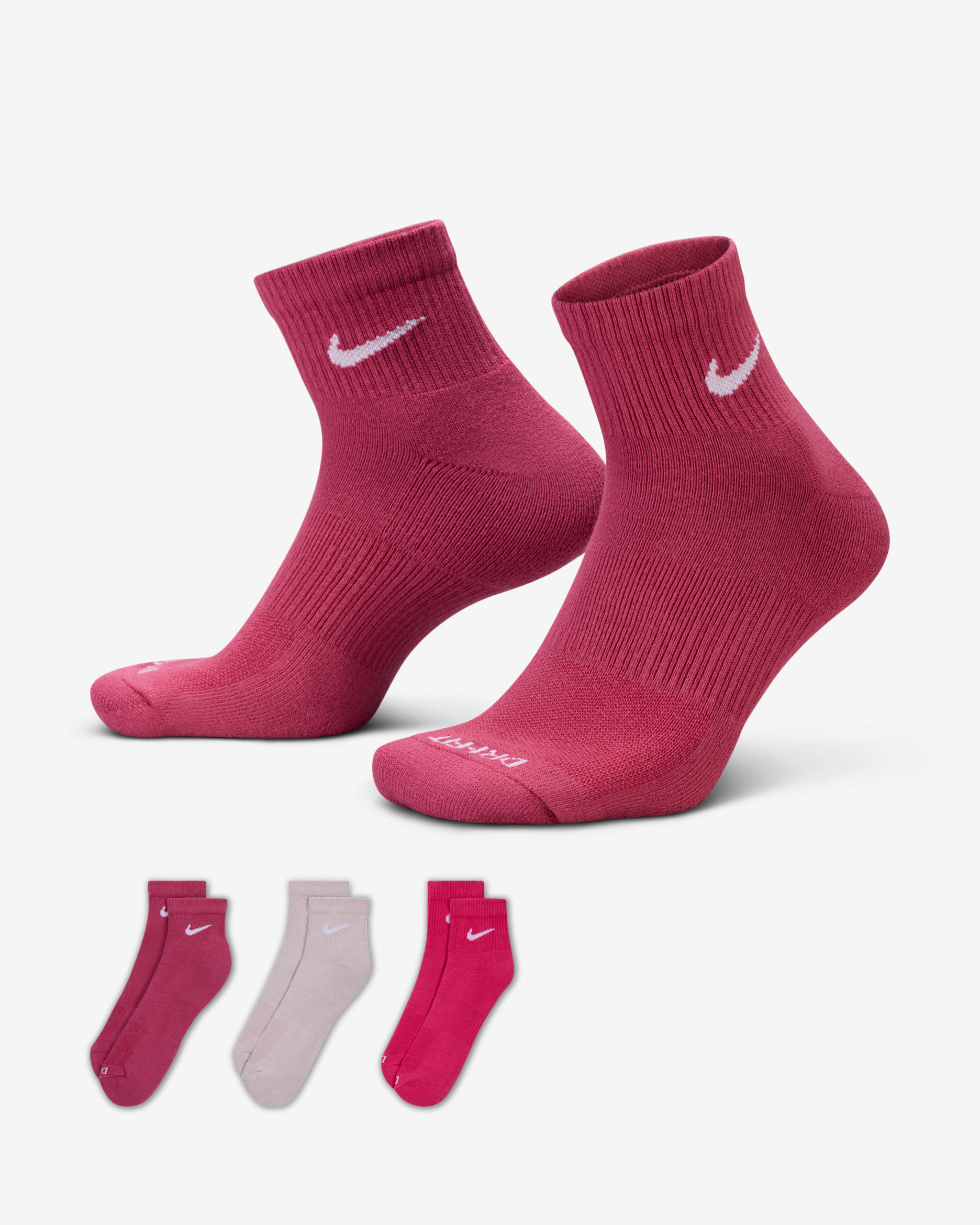Nike Everyday Plus Cushioned Training Ankle Socks (3 Pairs) - Multi-Color
