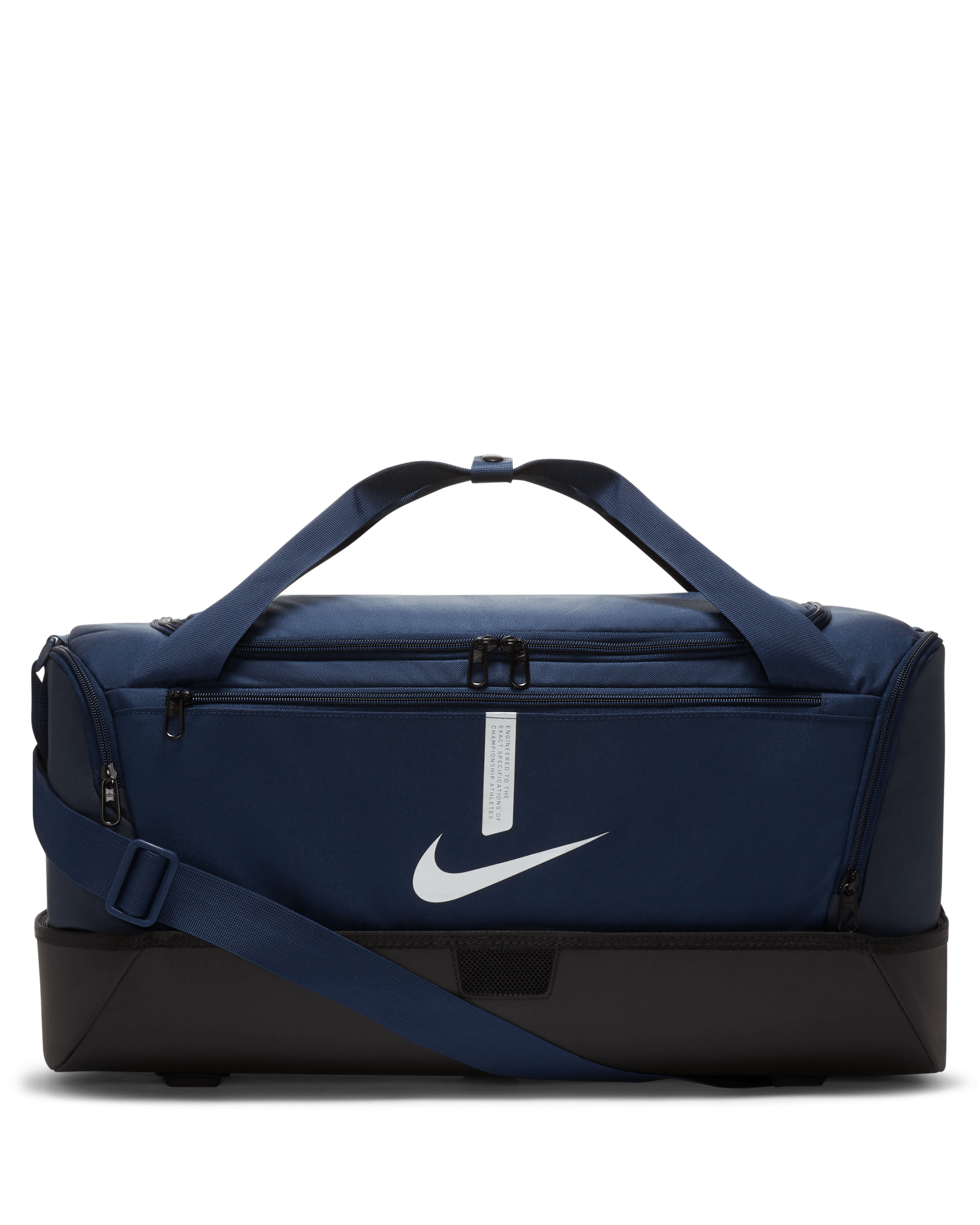 Nike Academy Team Football Hard-Case Duffel Bag (Medium, 37L) - Midnight Navy/Black/White