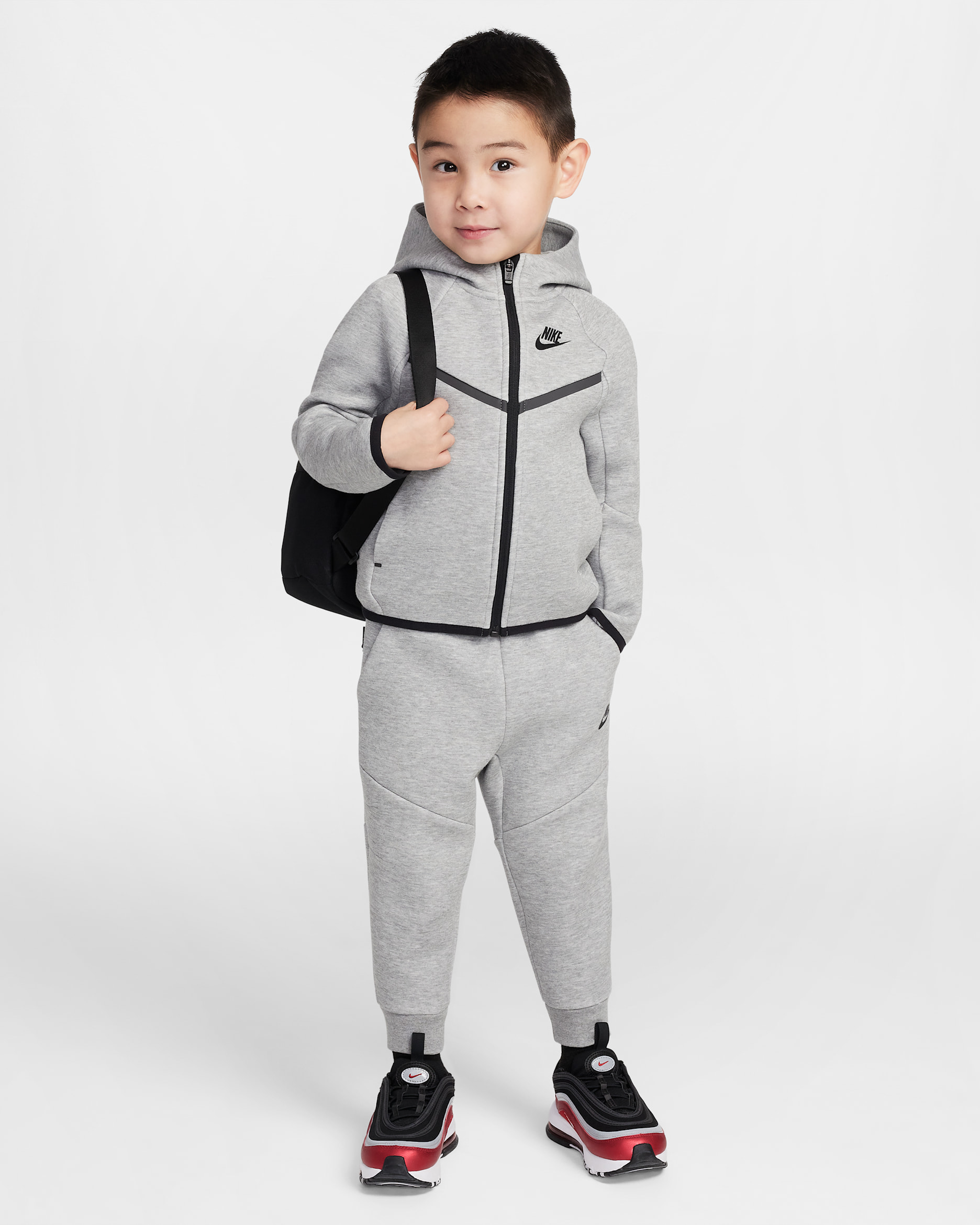 Nike Sportswear Tech Fleece kétrészes, hosszú cipzáras szett babáknak - Dark Grey Heather