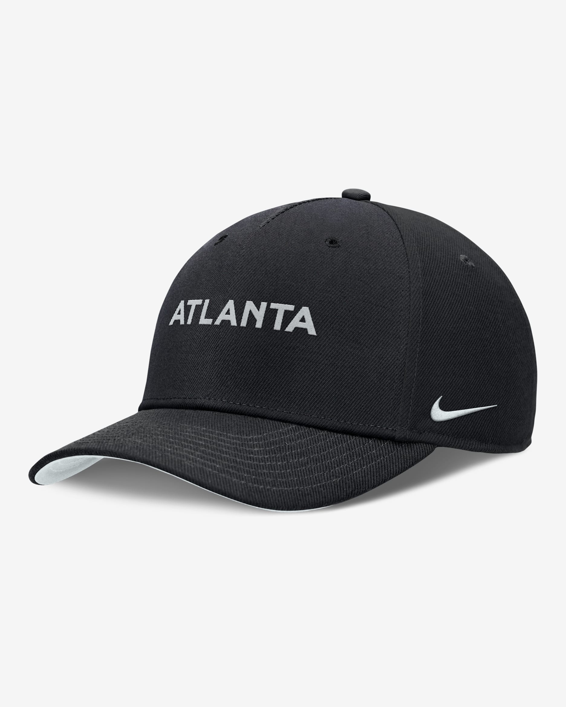Atlanta Braves Rise Men's Nike Dri-FIT MLB Adjustable Hat - Black
