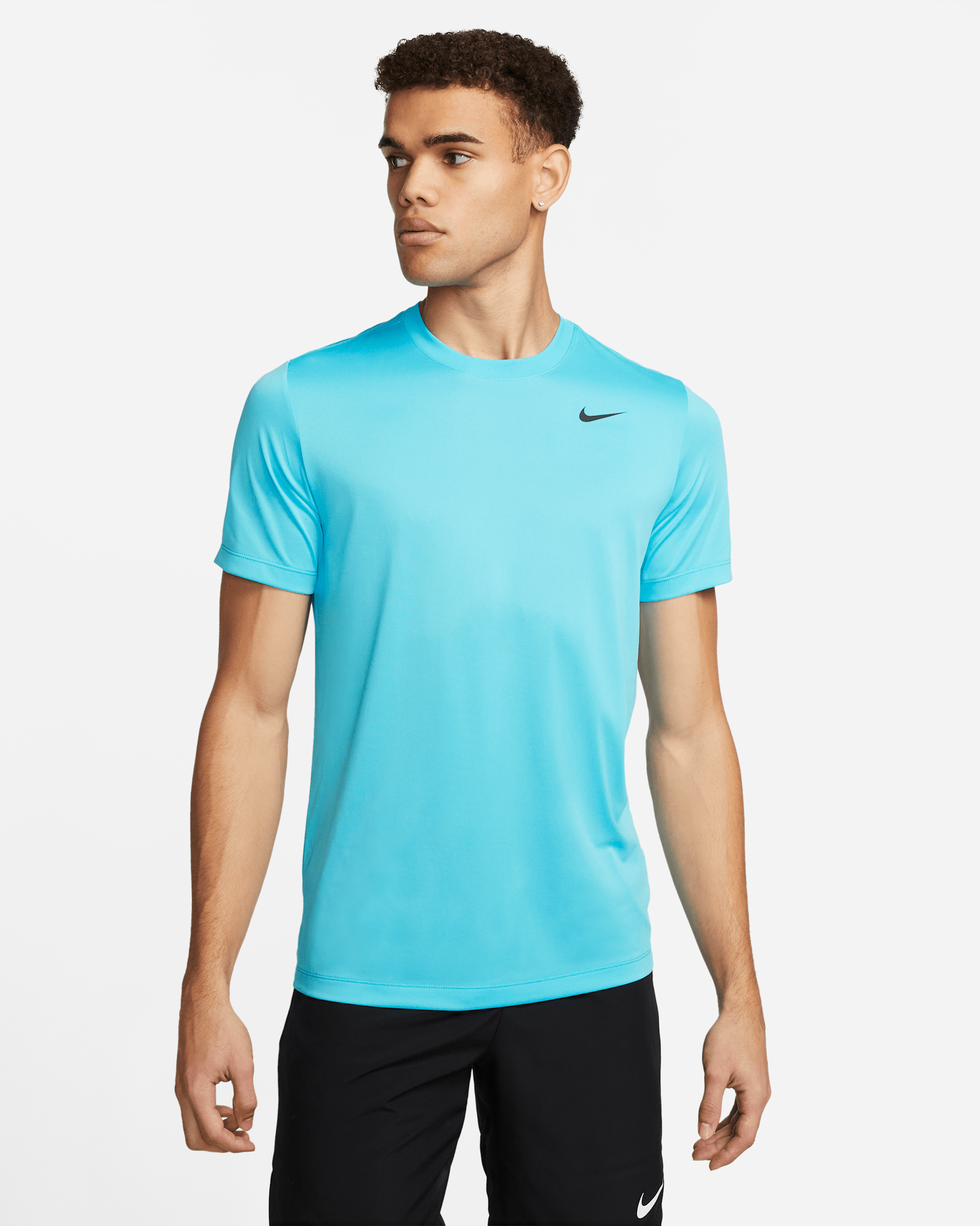 Nike Dri-FIT Men's Fitness T-Shirt - Baltic Blue/Black