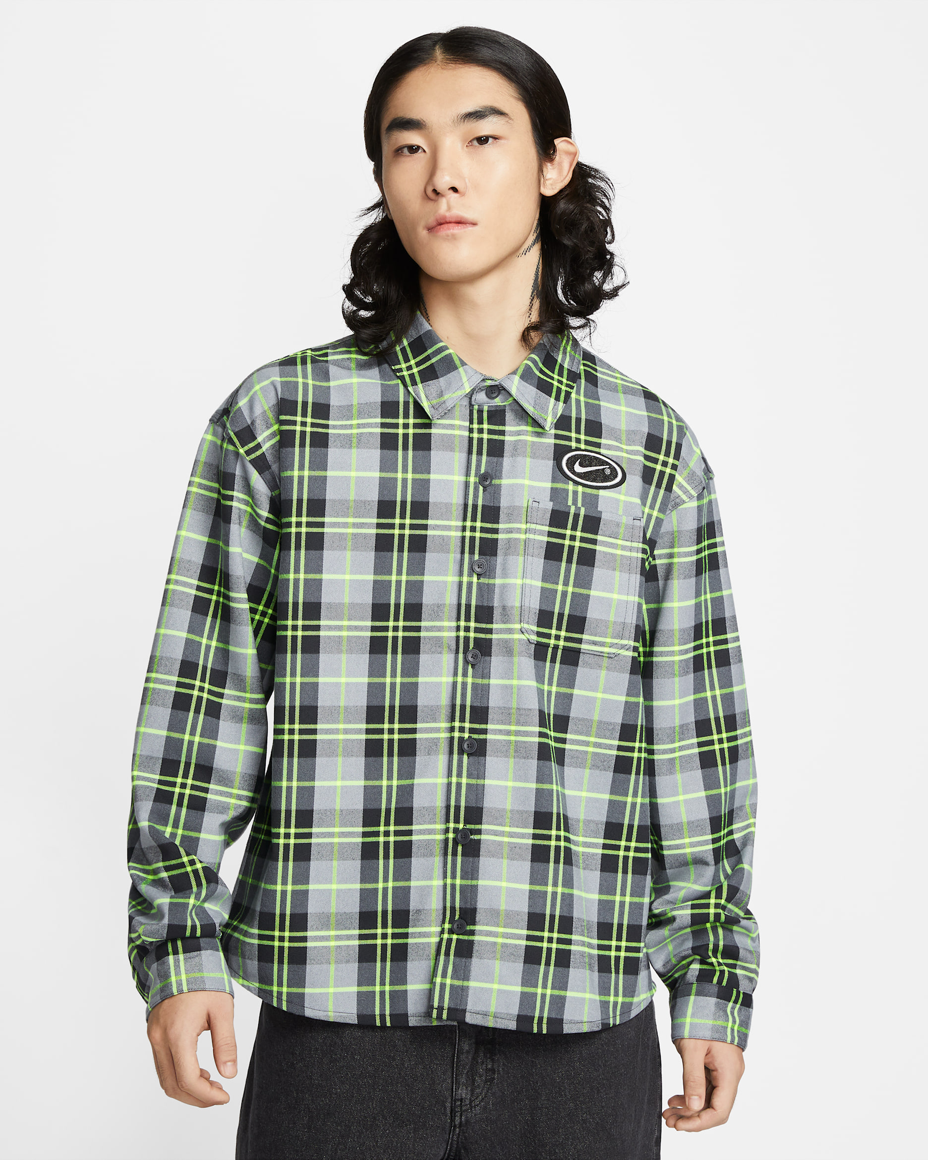 나이키 SB x 에릭 코스턴 스케이트보딩 플란넬 - 다크 스모크 그레이/볼트