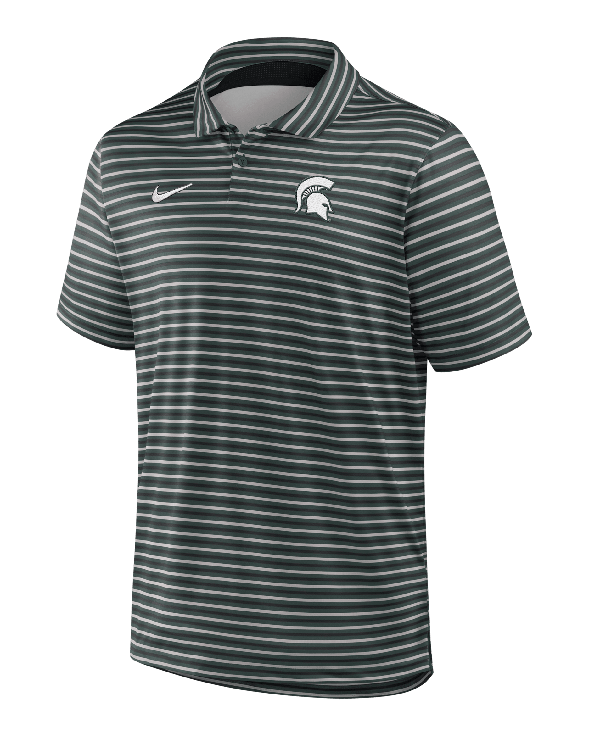 Polo universitario Nike Dri-FIT para hombre Michigan State Tour Stripe - Verde