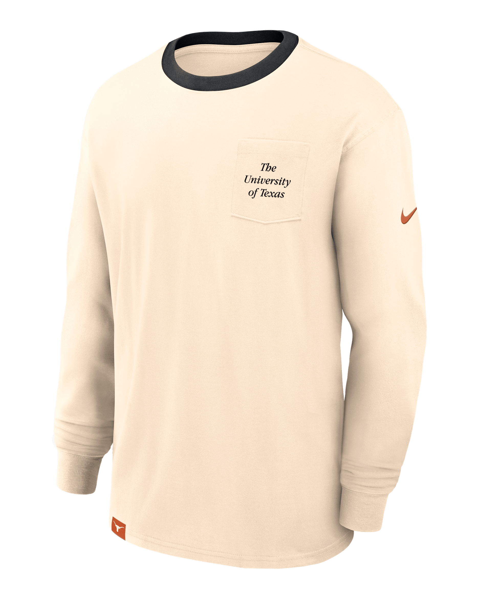 Texas Athletic Prep Max90 Pocket Logo Men's Nike College Long-Sleeve T-Shirt - Natural