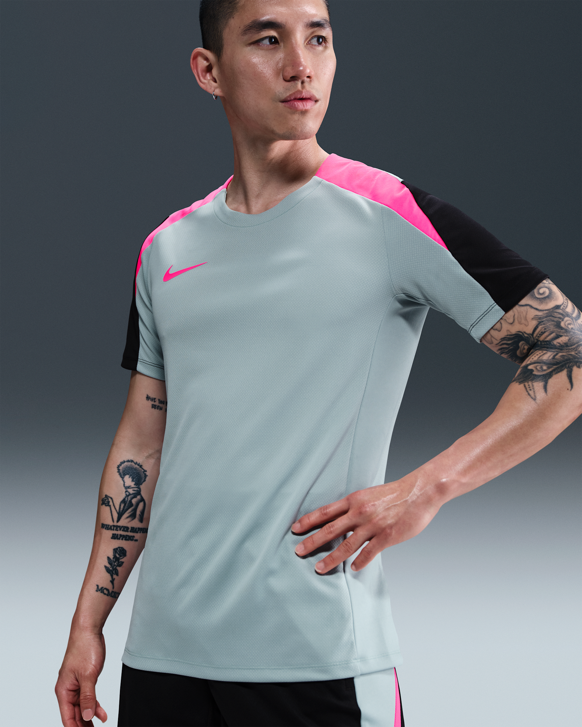 ナイキ ストライク メンズ Dri-FIT ショートスリーブ サッカートップ - オーシャンキューブ/ブラック/ハイパーピンク/ハイパーピンク