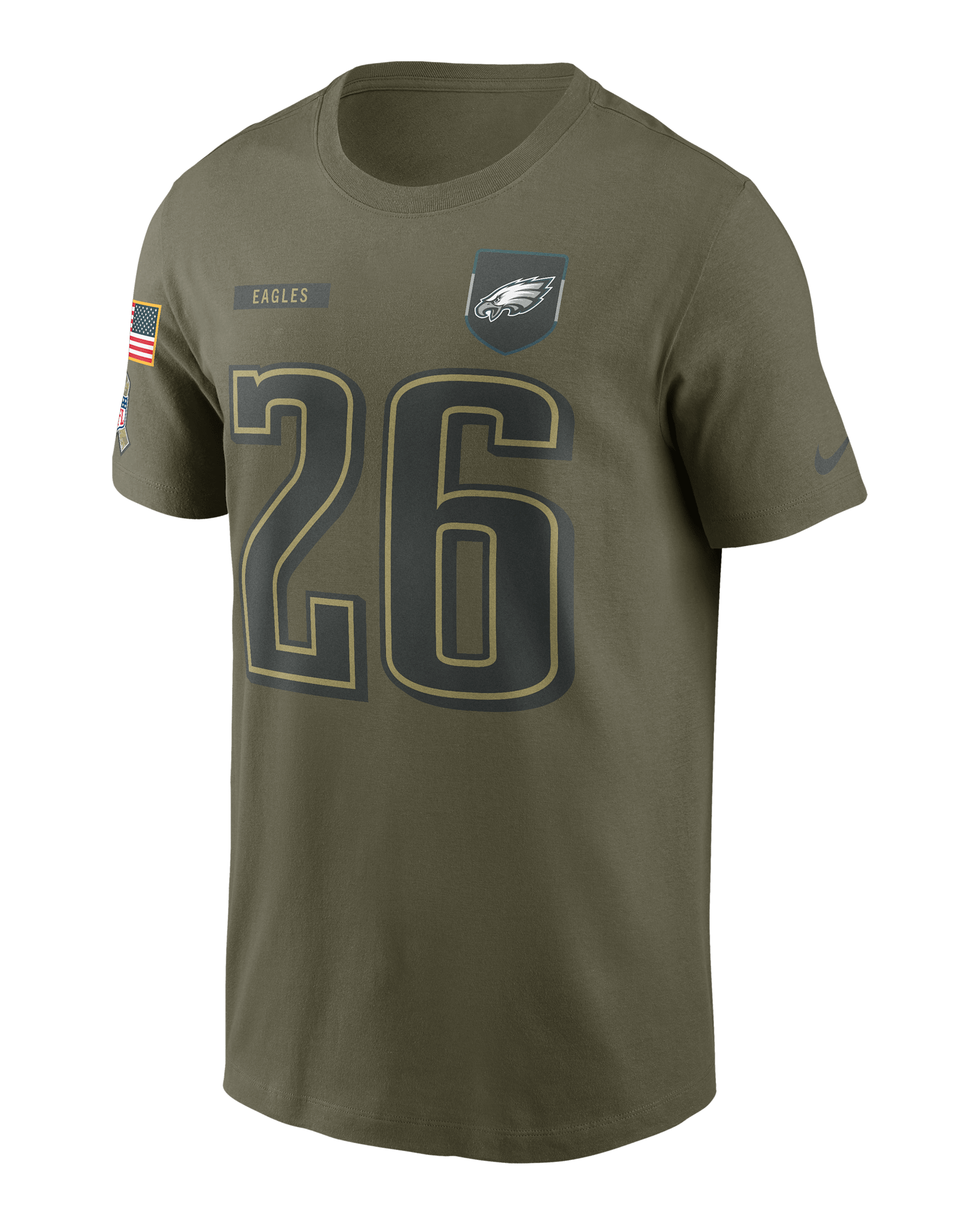 Playera Nike de la NFL para hombre Saquon Barkley Philadelphia Eagles Salute To Service - Oliva