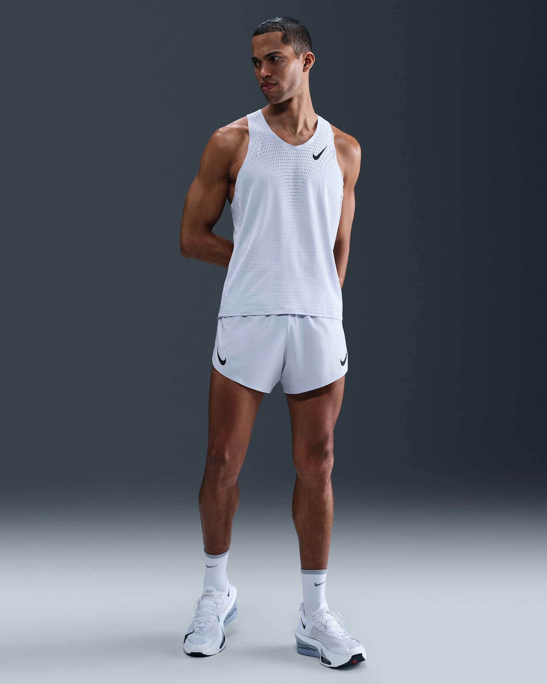 Nike AeroSwift Men's Dri-FIT ADV 4" Brief-Lined Running Shorts - Ghost/Black