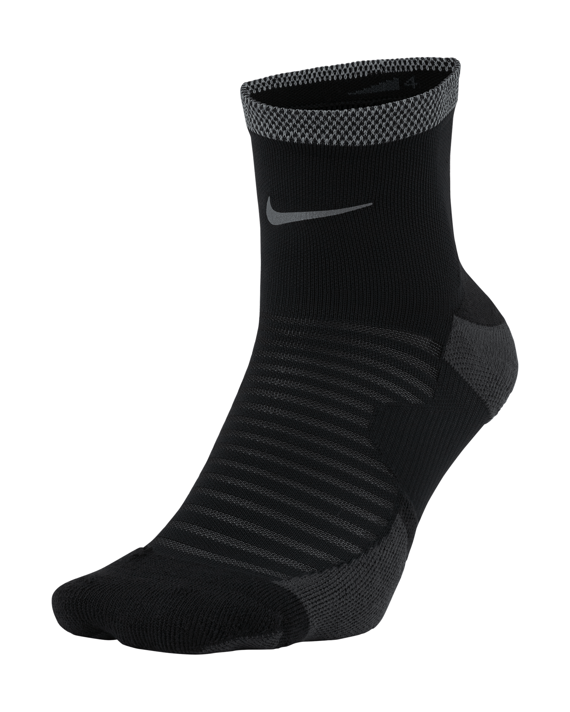 Nike Dri-FIT Spark Cushioned Ankle Running Socks - Black/Reflect Silver