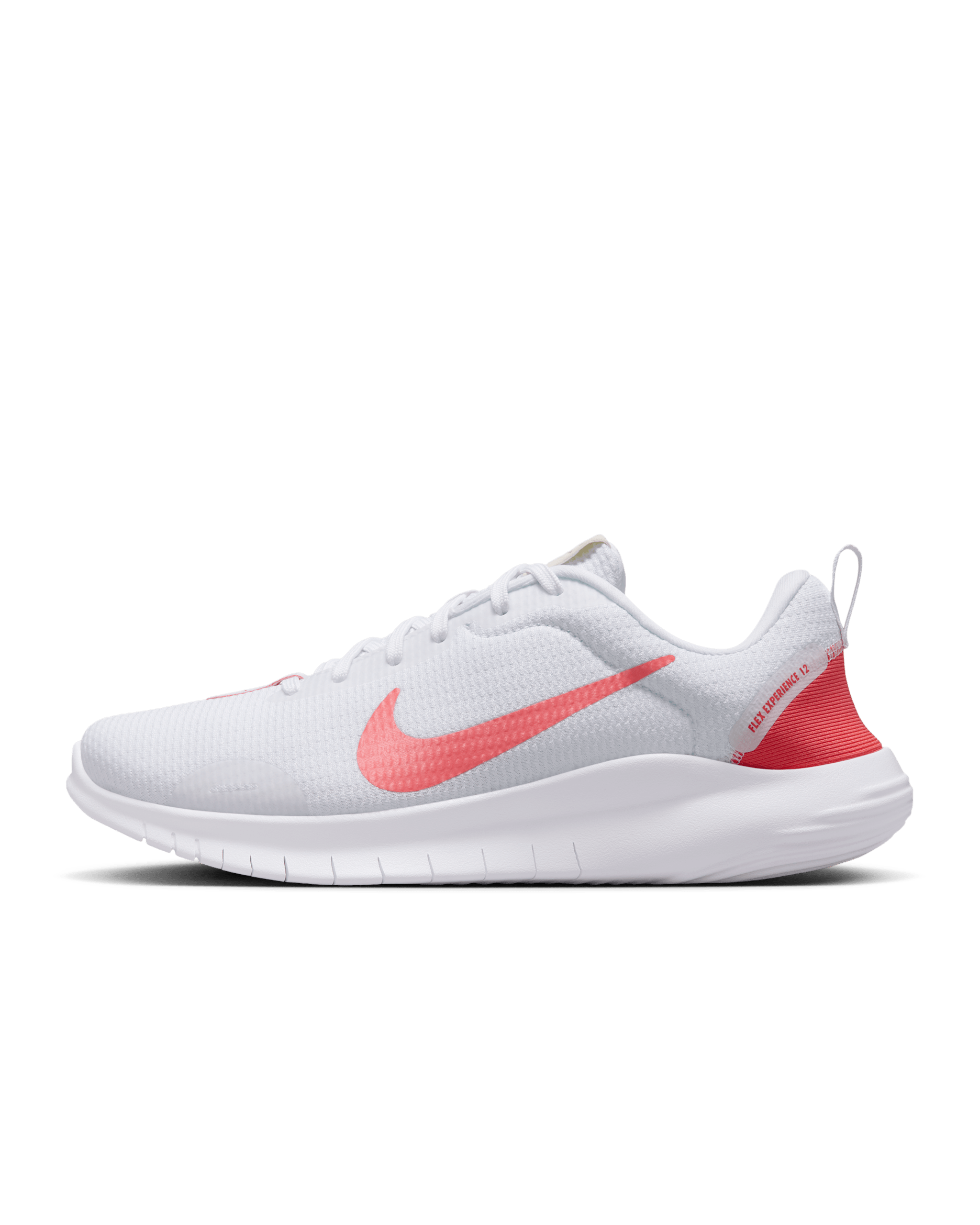 รองเท้าวิ่งโร้ดรันนิ่งผู้หญิง Nike Flex Experience Run 12 - ขาว/ขาว/Magic Ember
