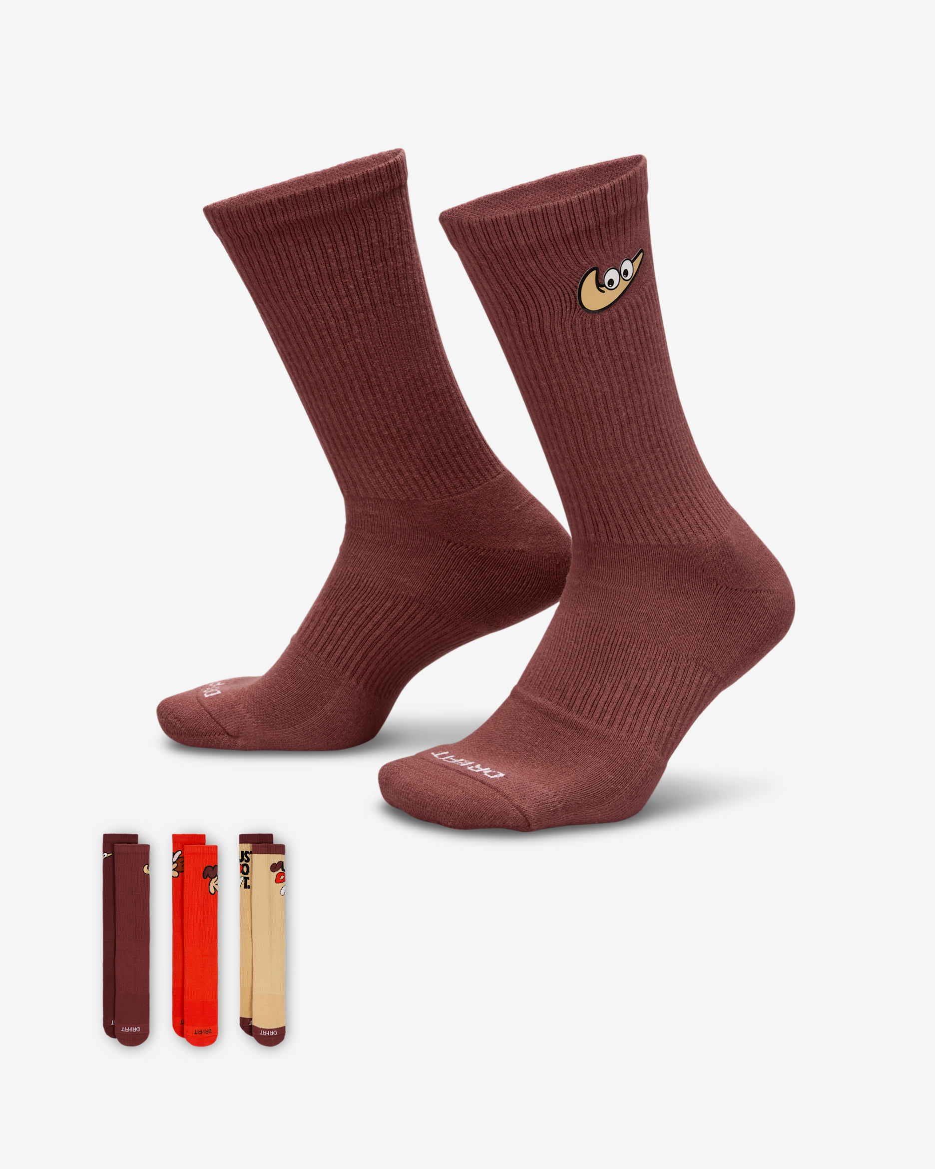 Nike Everyday Plus Cushioned Crew Socks (3 Pairs) - Multi-Colour