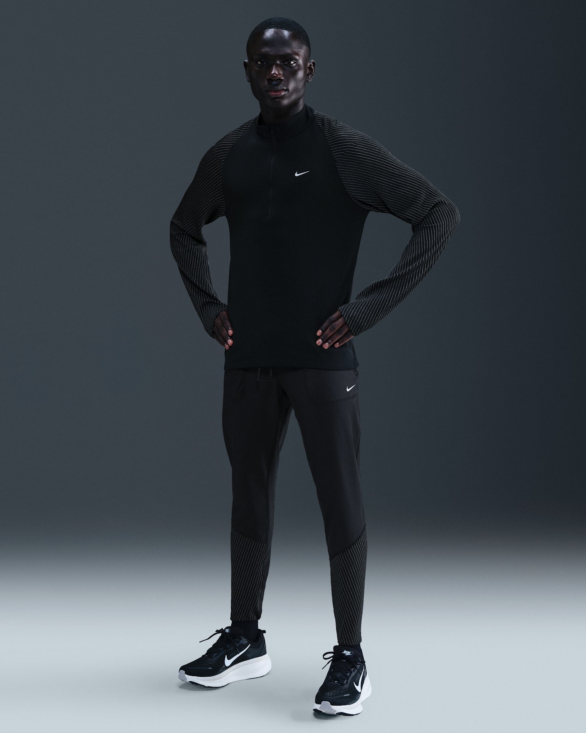 Nike Men's Dri-FIT Running Pants with Reflective Accents - Black