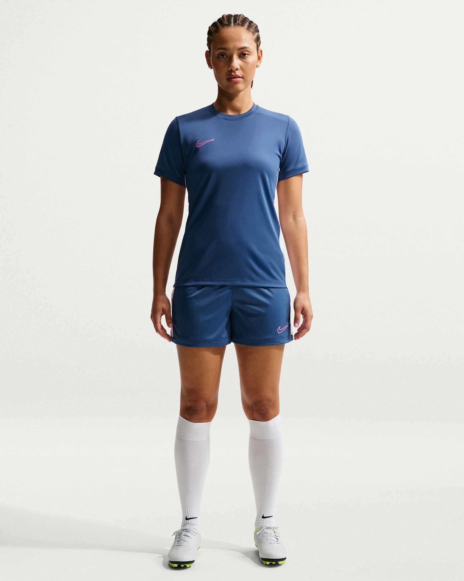 Nike Academy Women's Dri-FIT 4" Soccer Shorts - Mystic Navy/White/Pinksicle/Pinksicle