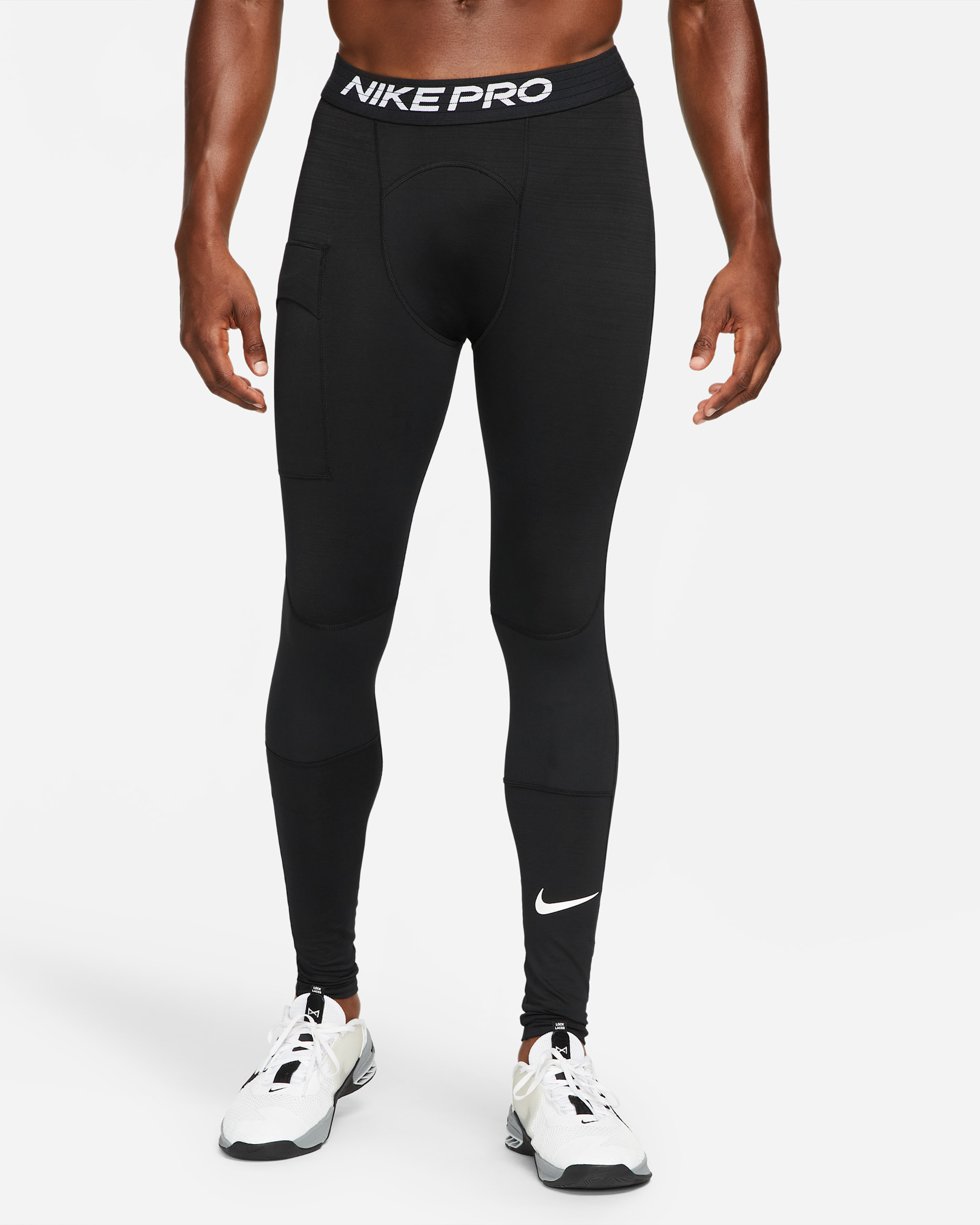 나이키 프로 웜 남성 타이츠 - 블랙/화이트