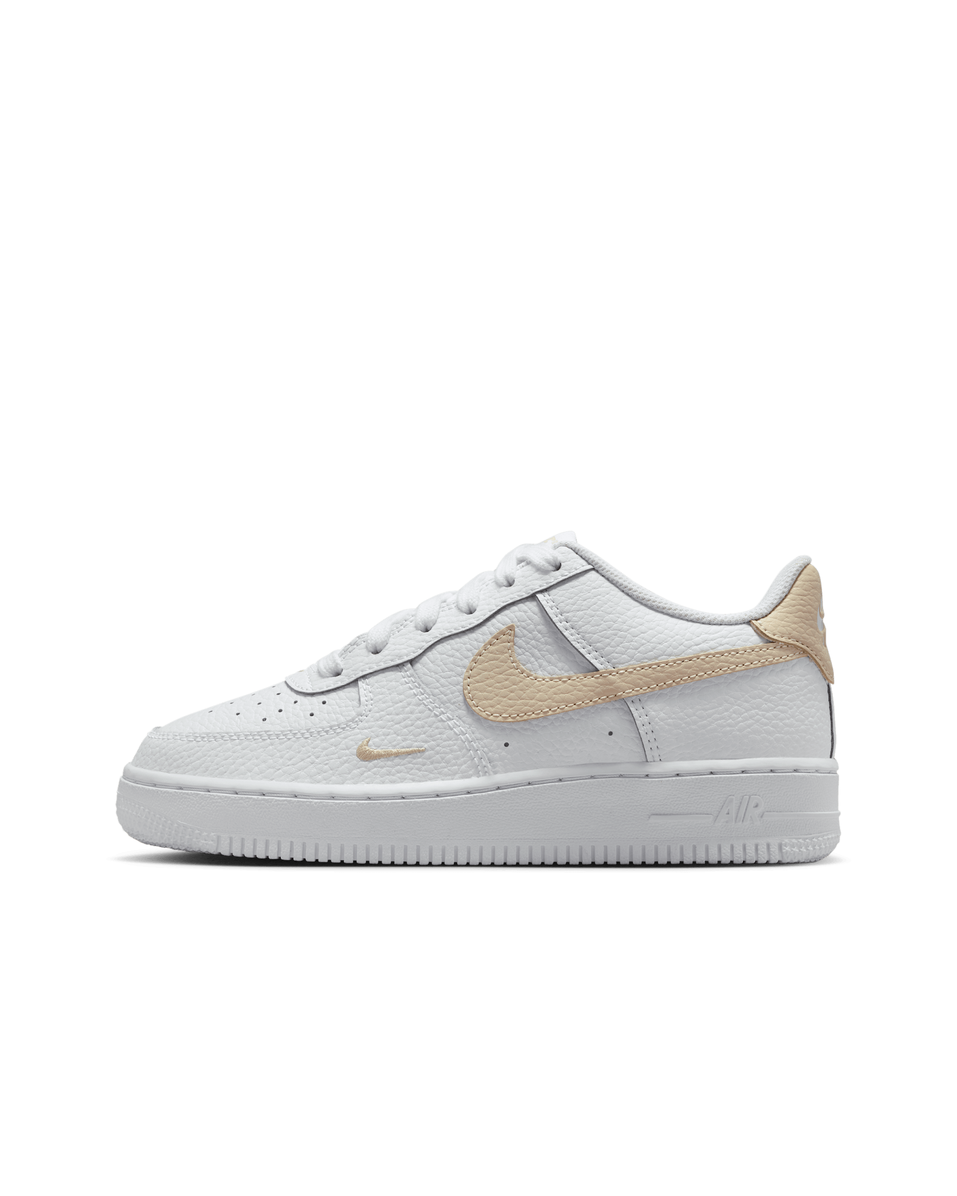 Nike Air Force 1 Older Kids' Shoes - White/Rattan