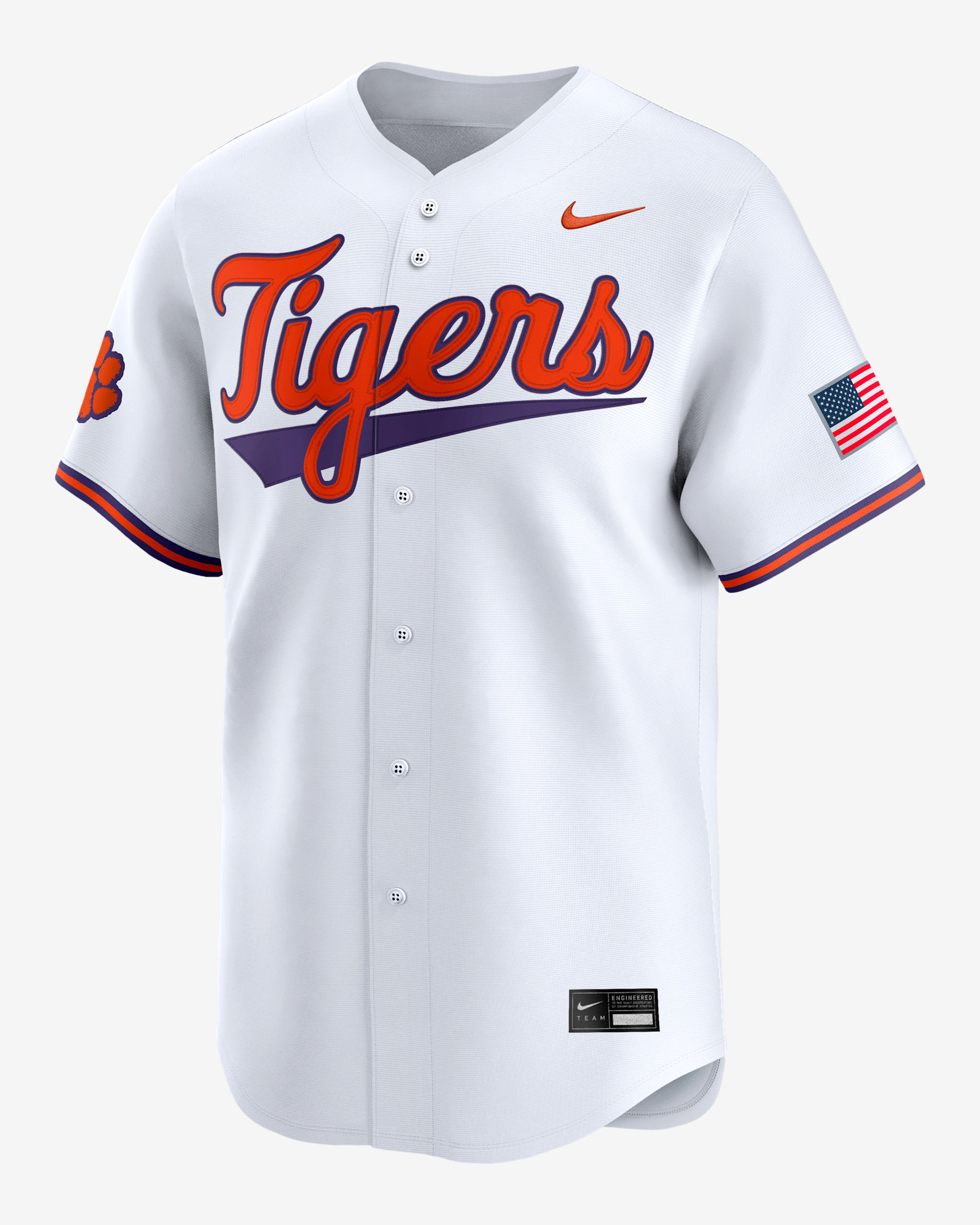 Jersey de béisbol universitario Nike Limited para hombre Clemson Tigers - Blanco