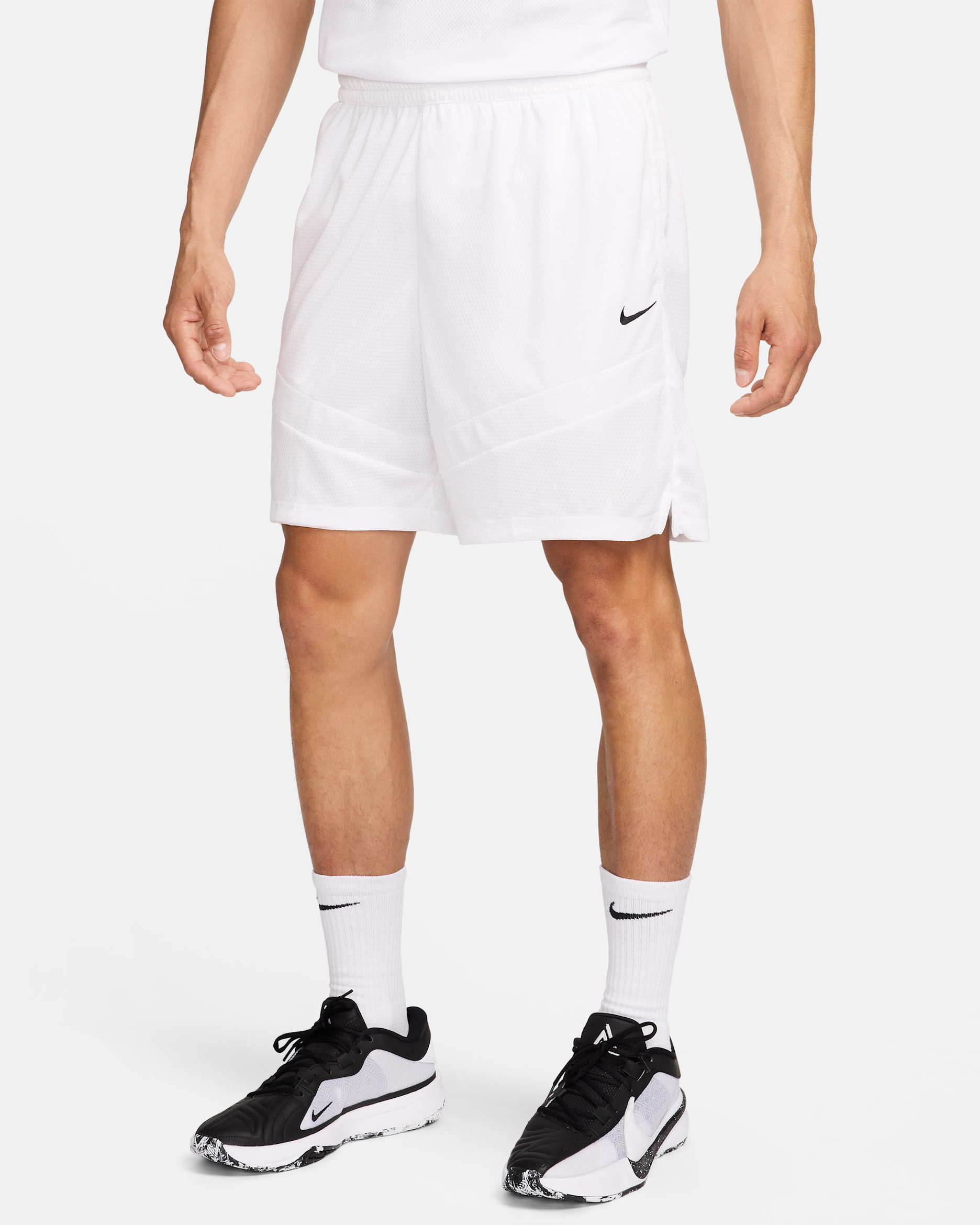 Nike Icon Dri-FIT 20 cm-es férfi kosárlabdás rövidnadrág - Fehér/Fehér/Fehér/Fekete