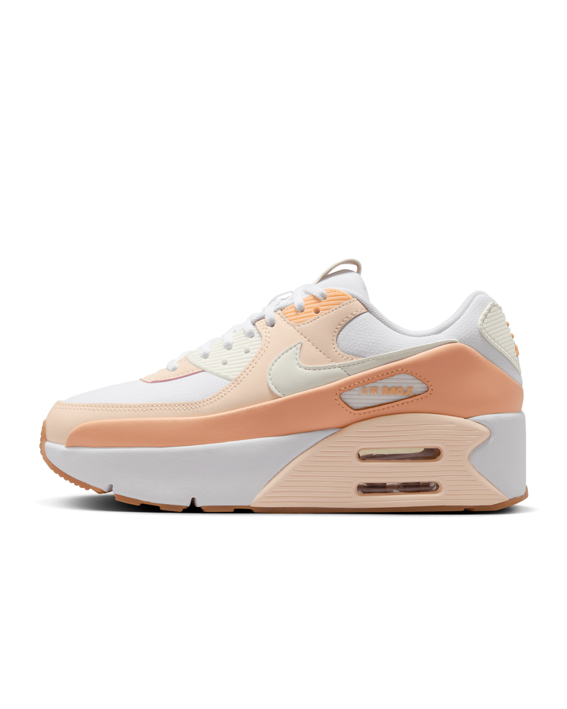 Tenis para mujer Nike Air Max 90 LV8 - Blanco/Naranja ligero/Tiza naranja/Vela