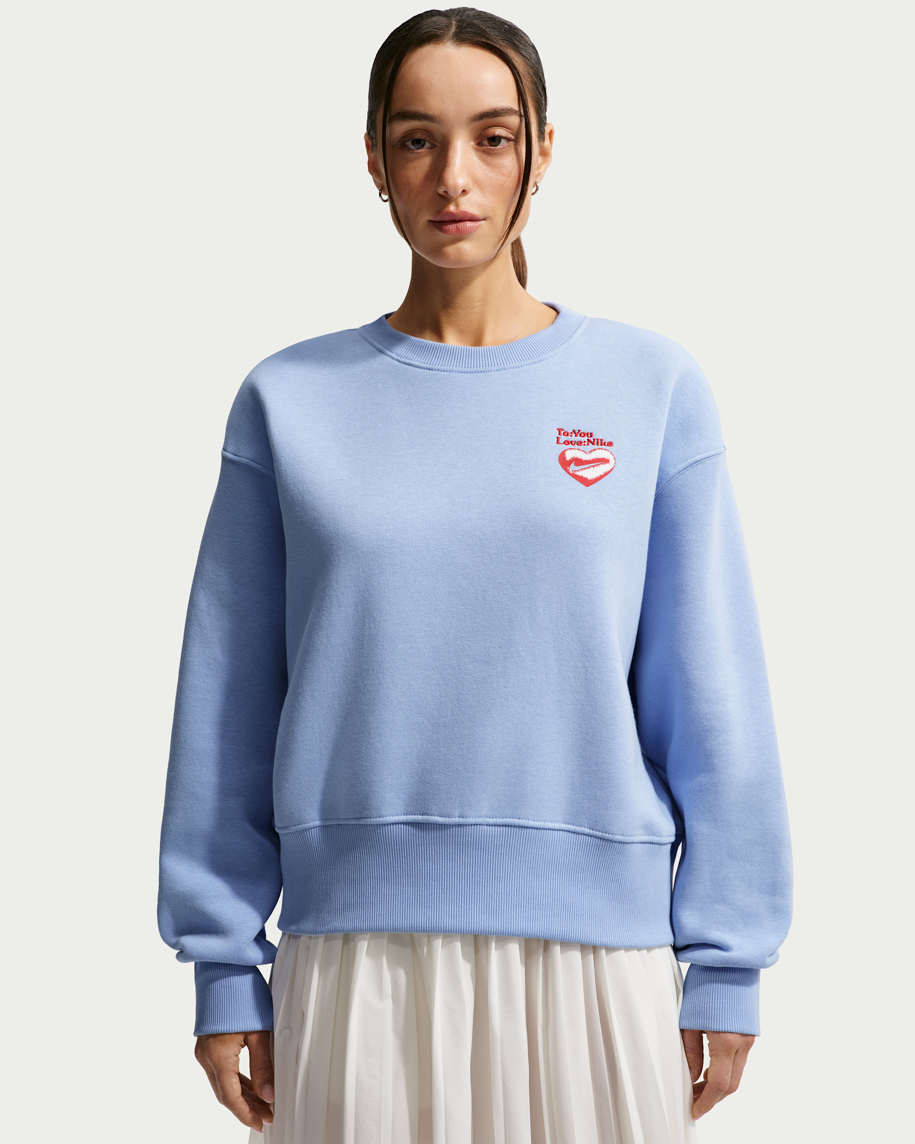 Nike Sportswear Phoenix Fleece oversized sweatshirt met ronde hals voor dames - Aluminum