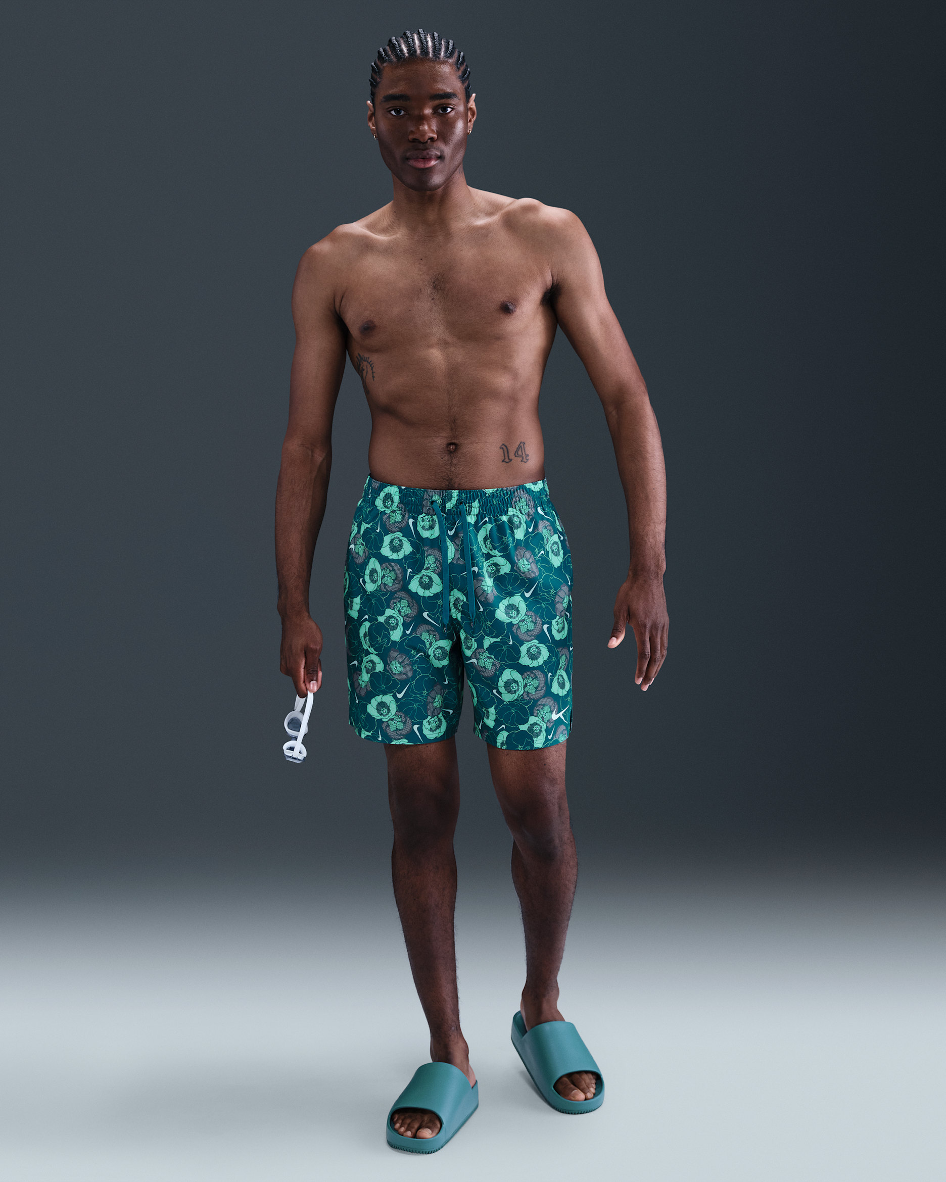 Short Volley de 18 cm con forro de ropa interior para hombre Nike Swim Breaker - Verde abismo