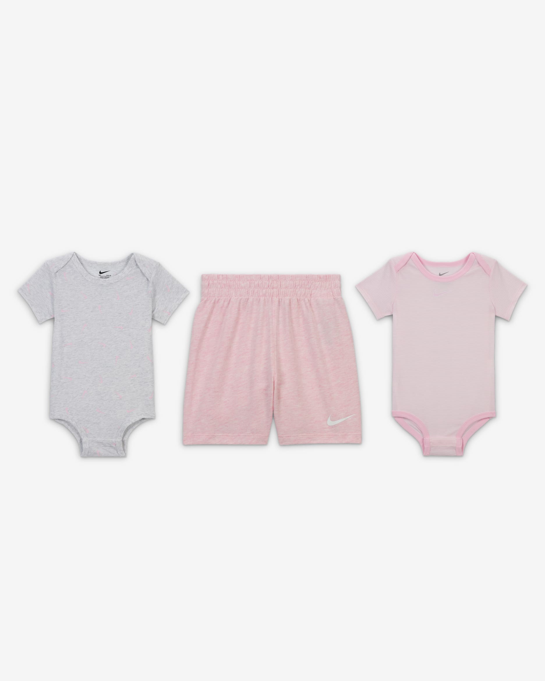ナイキ エッセンシャル ベビー ストライプ スウッシュフェティ スリーピース セットアップ - ピンクフォーム