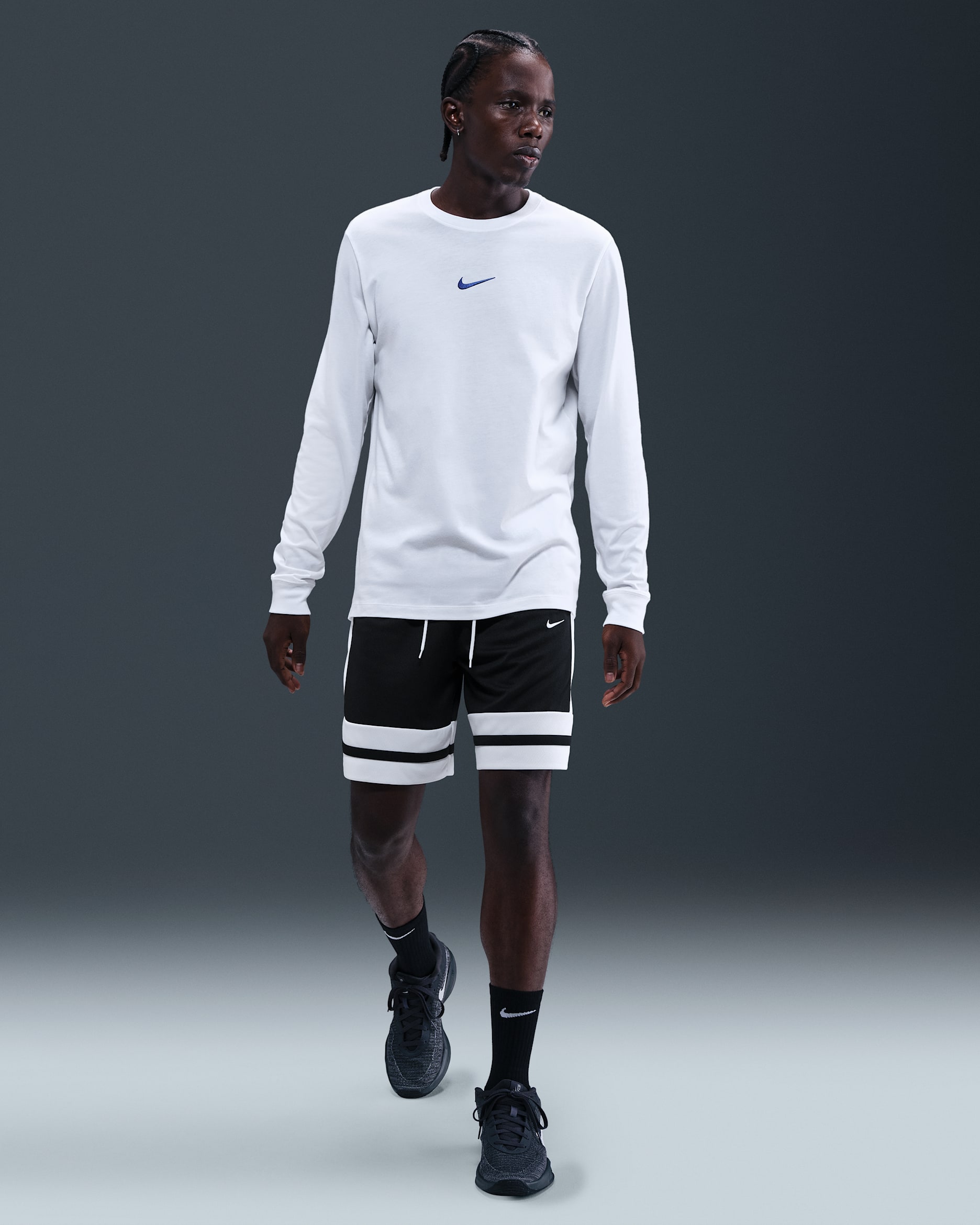 Nike Men's Dri-FIT 20.5cm Basketball Shorts - Black/White/Black/White