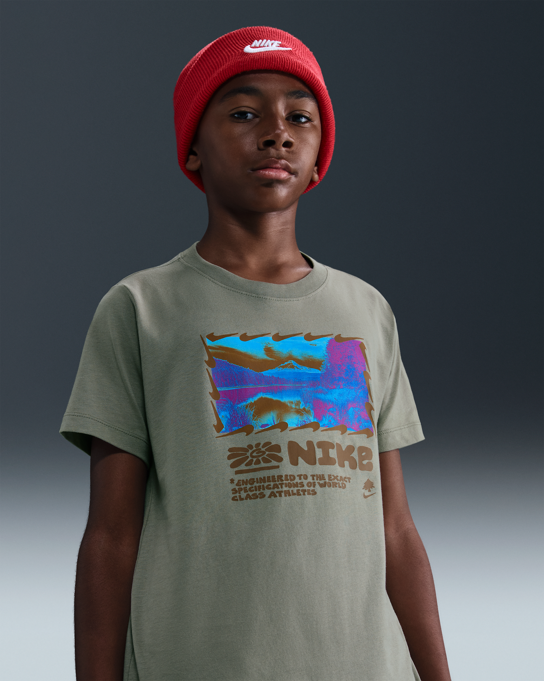 Playera para niños talla grande Nike Sportswear - Militar claro