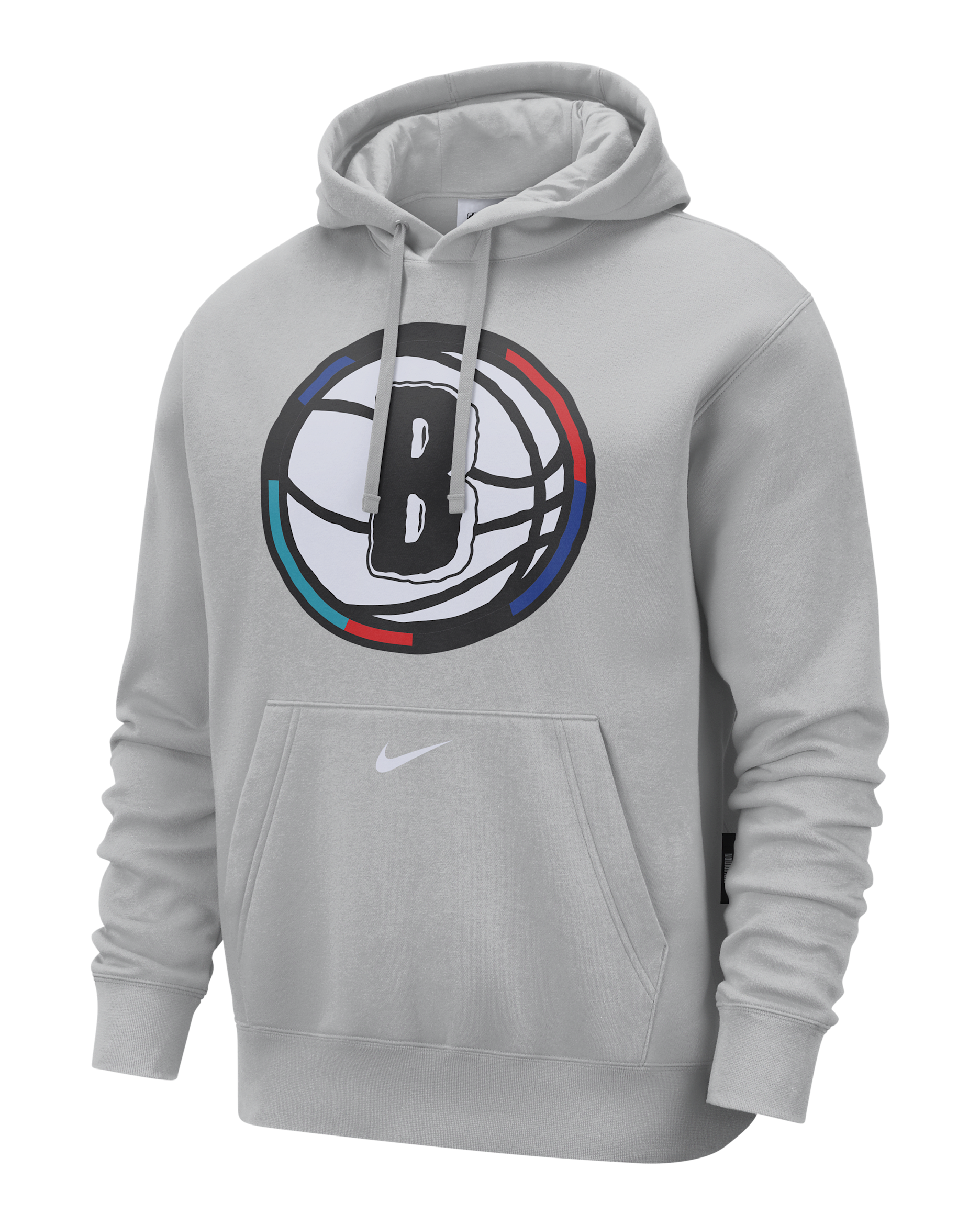 Brooklyn Nets Club City Edition Men's Nike NBA Fleece Pullover Hoodie - Flat Silver/White