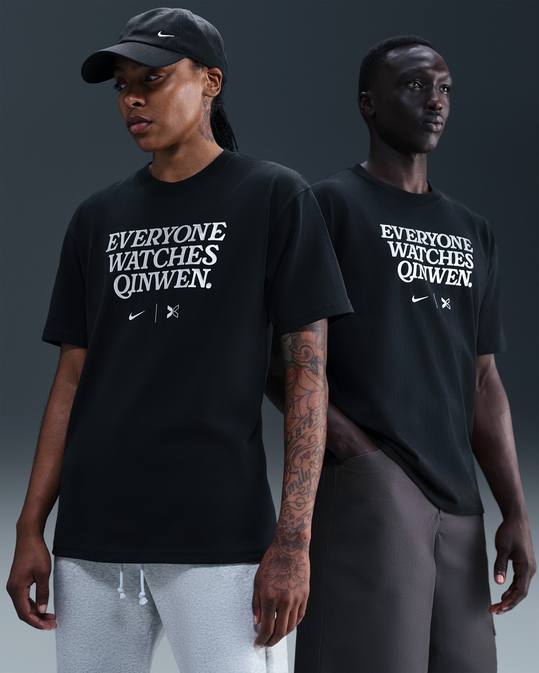 Everyone Watches Women's Sports™ "Qinwen Zheng" Nike by TOGETHXR Tennis T-Shirt - Black