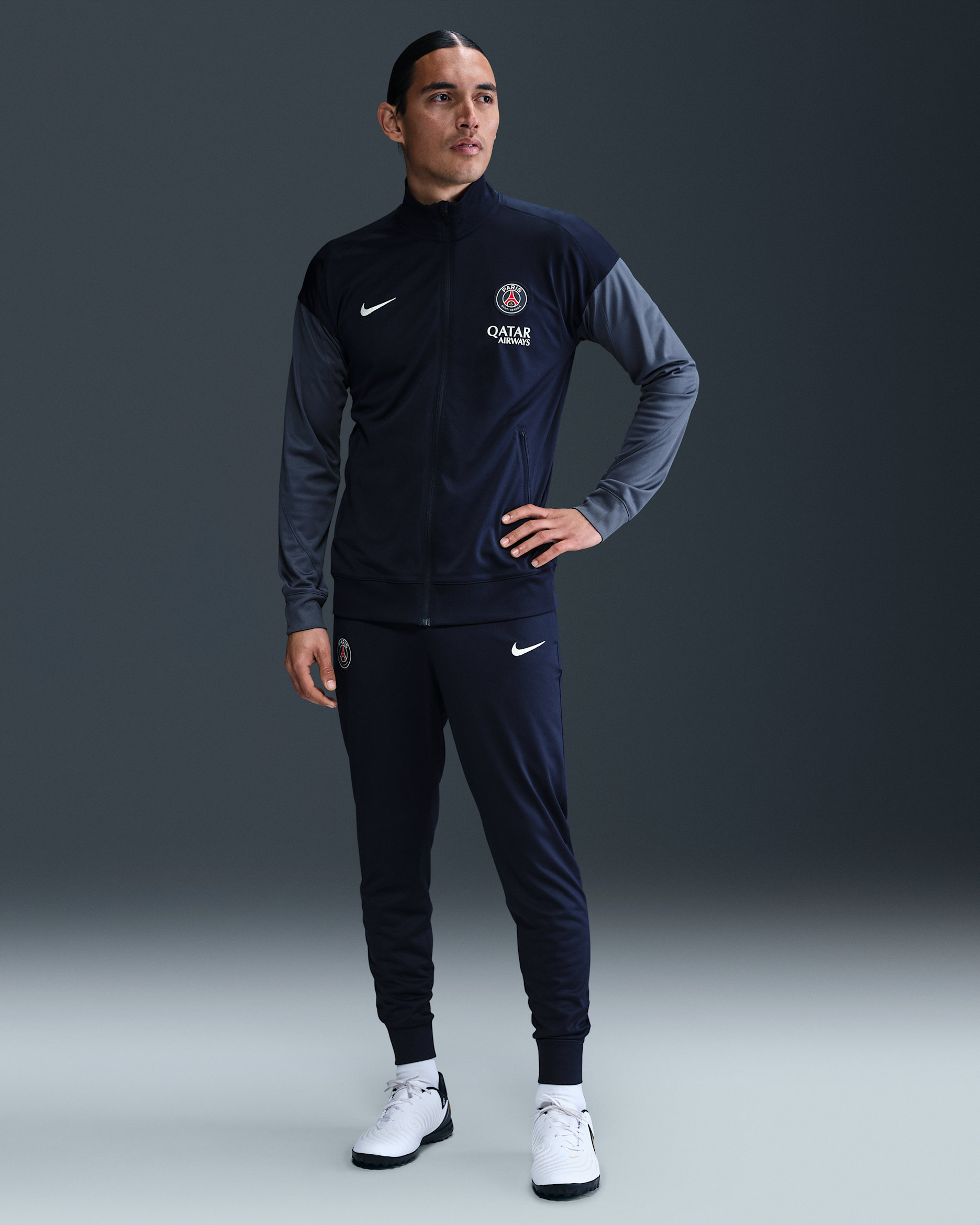 Paris Saint-Germain Strike Men's Nike Dri-FIT Football Knit Tracksuit - Midnight Navy/Diffused Blue/White