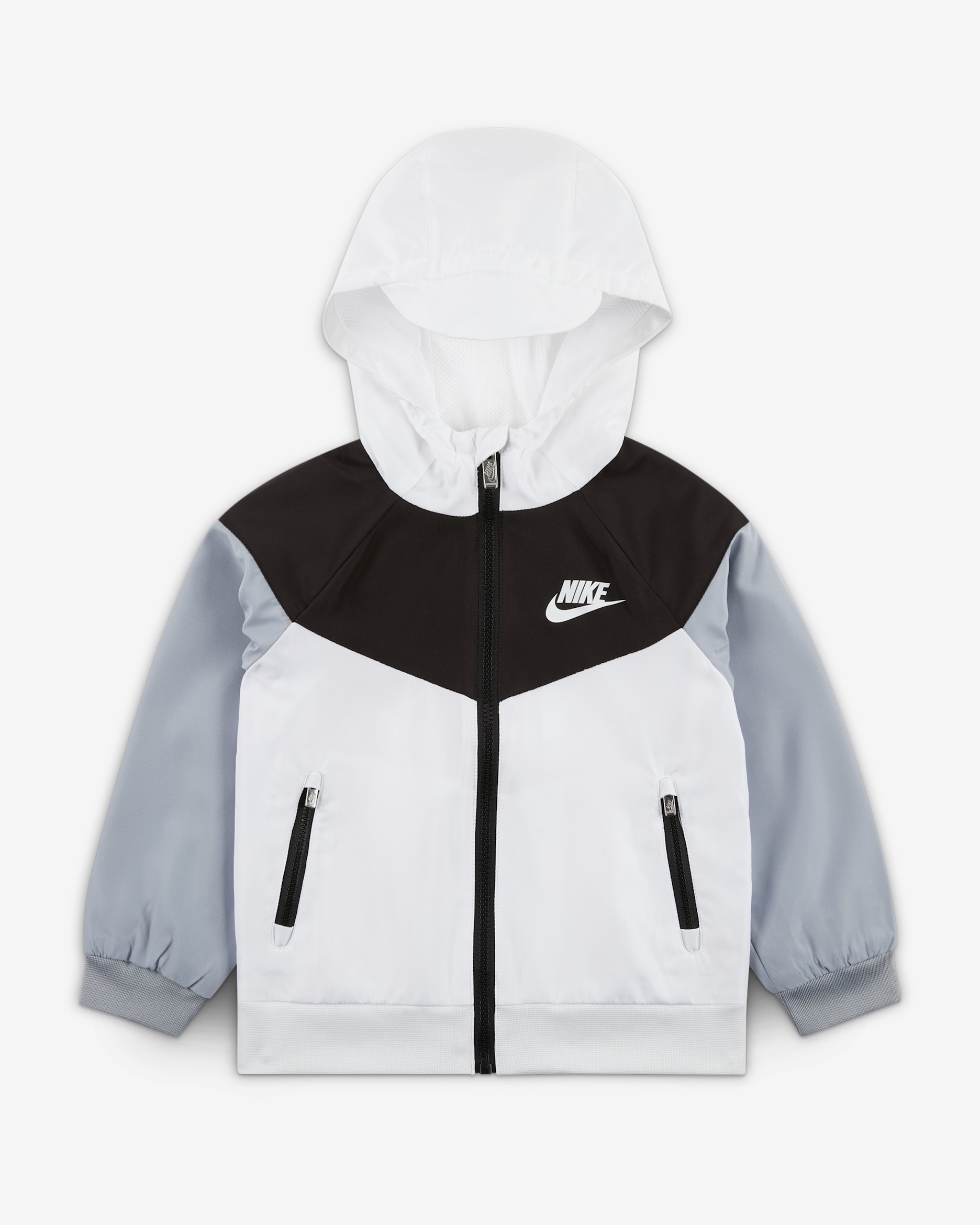 Chamarra con cierre completo para niños talla pequeña Nike Sportswear Windrunner - Blanco