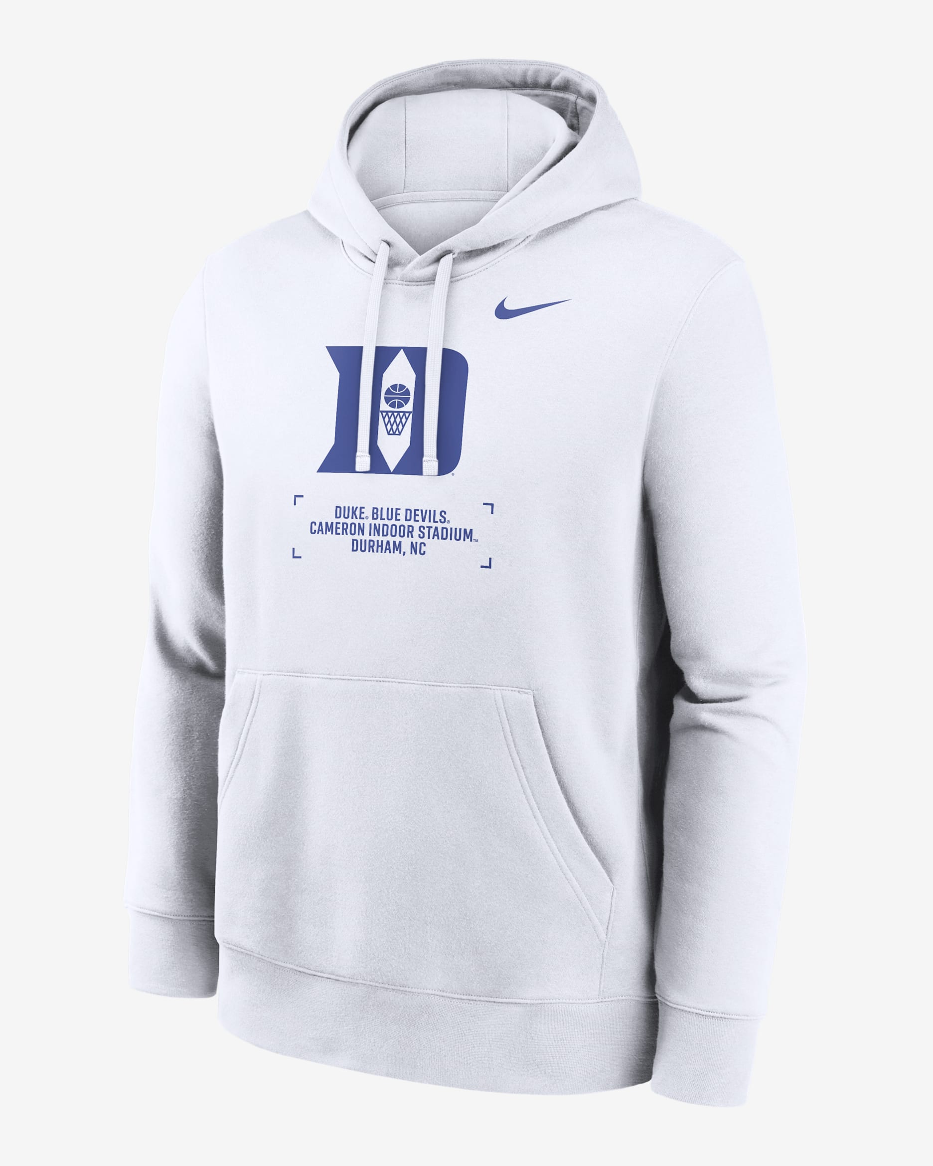 Duke Club Basketball 2-Hit Men's Nike College Pullover Hoodie - White