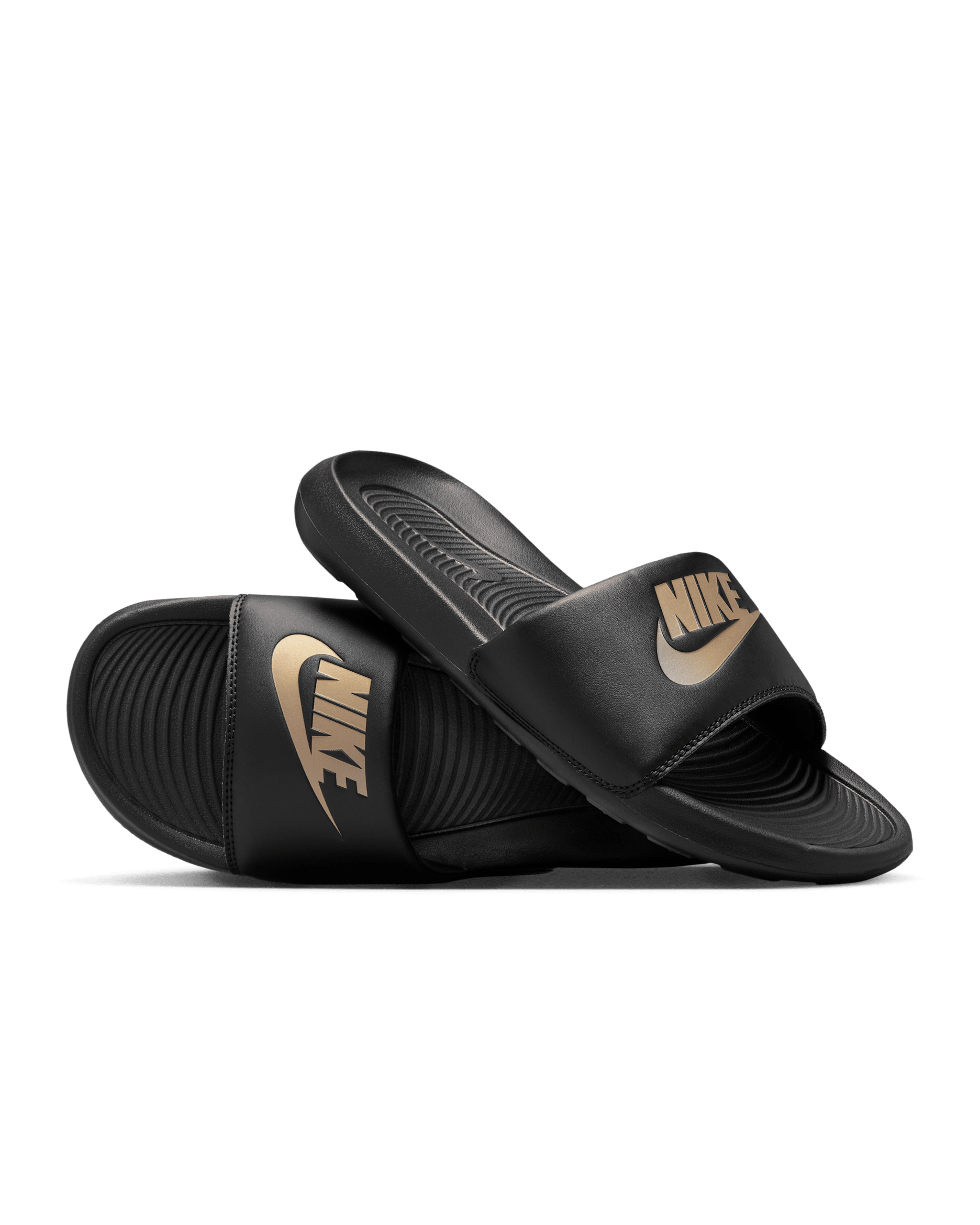 Nike Victori One férfipapucs - Fekete/Fekete/Metallic Gold