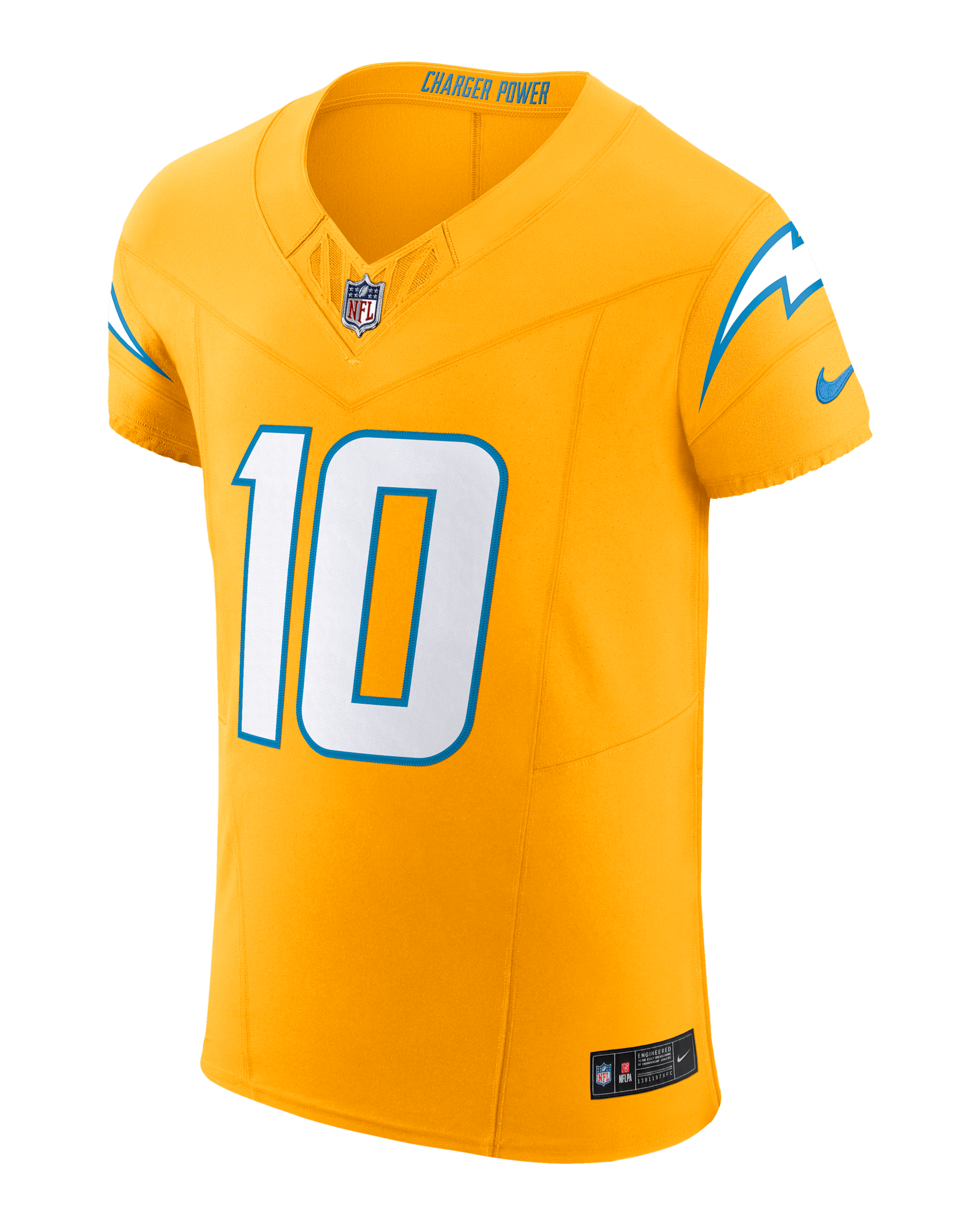 Justin Herbert Los Angeles Chargers Men's Nike Dri-FIT NFL Elite Jersey - Gold