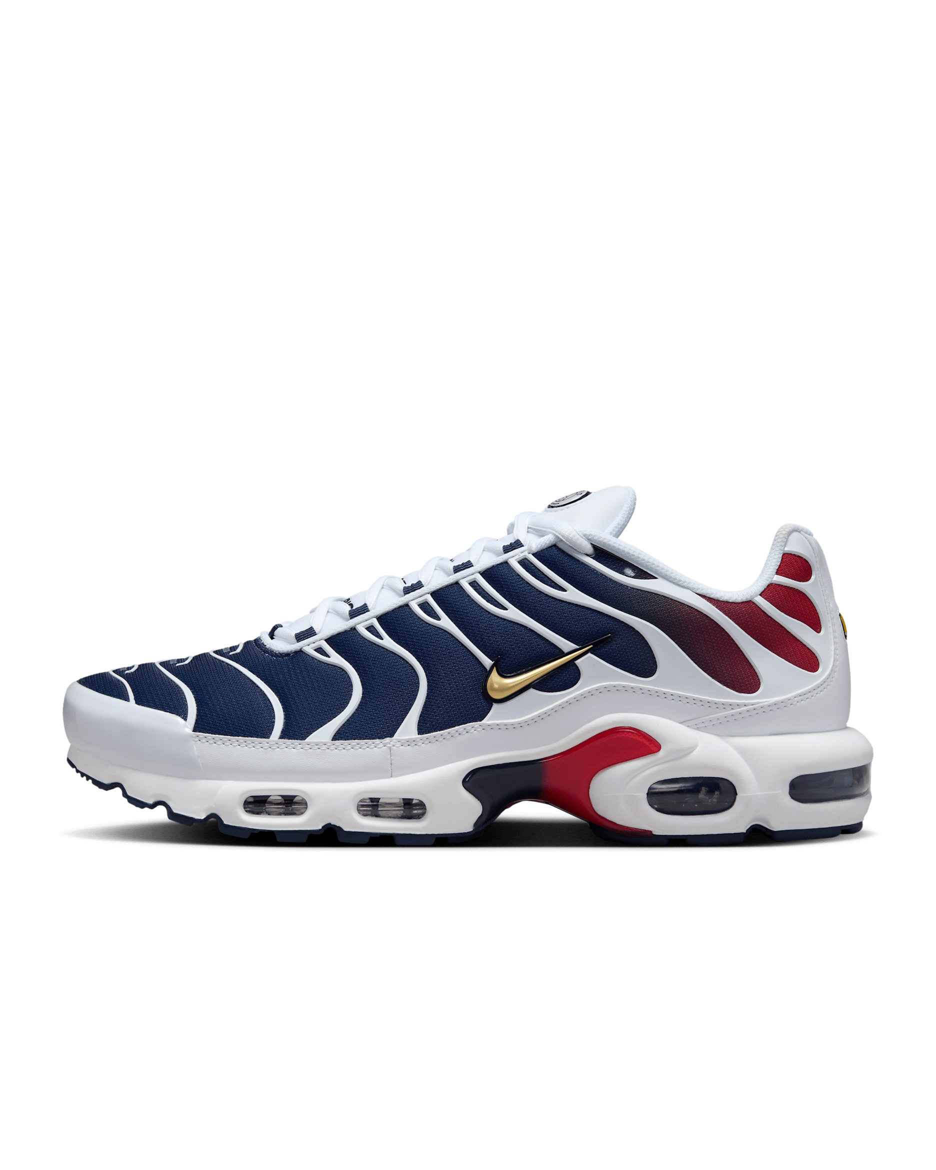 Nike Air Max Plus Men's Shoes - White/Midnight Navy/University Red/Metallic Gold