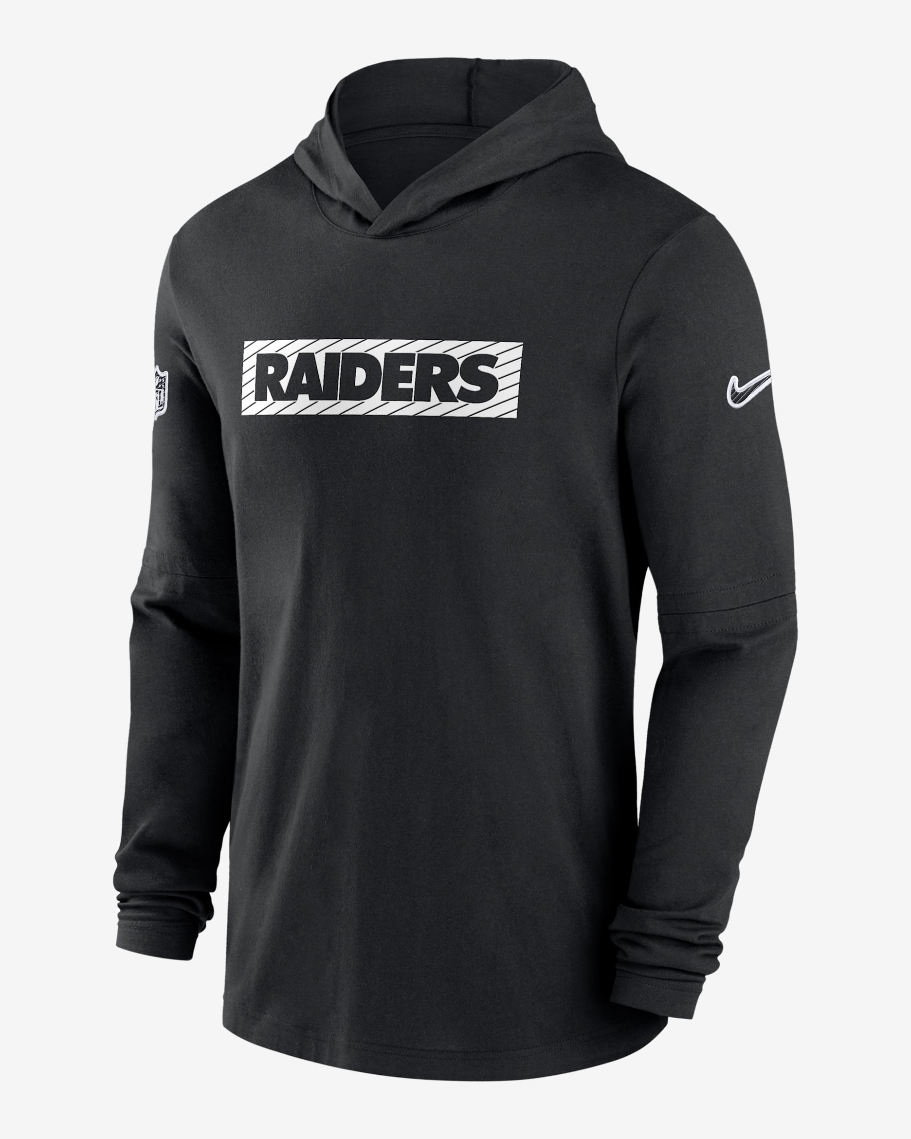 Las Vegas Raiders Sideline Men's Nike Dri-FIT NFL Long-Sleeve Hooded Top - Black