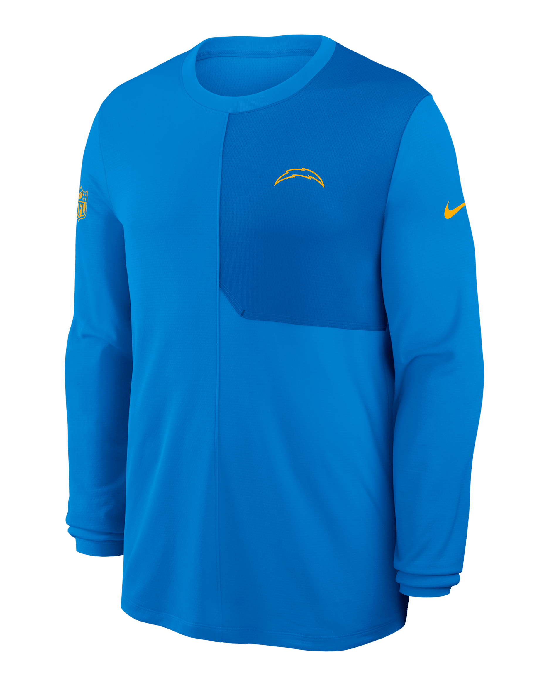 Playera de manga larga Nike Dri-FIT de la NFL para hombre Los Angeles Chargers Sideline Coach - Azul