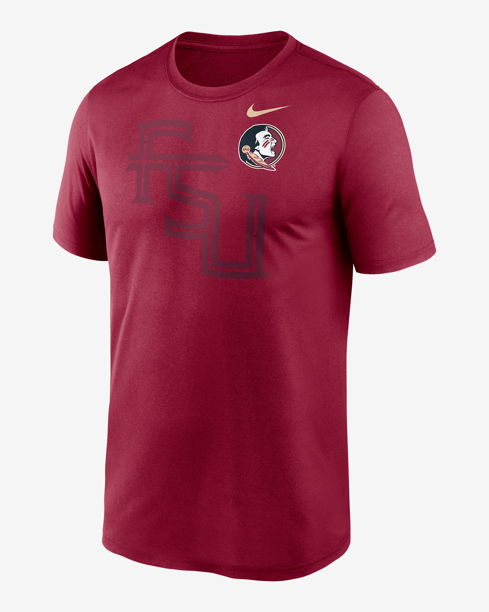 Florida State Campus Legend Shadow Logo Men's Nike Dri-FIT College T-Shirt - Garnet