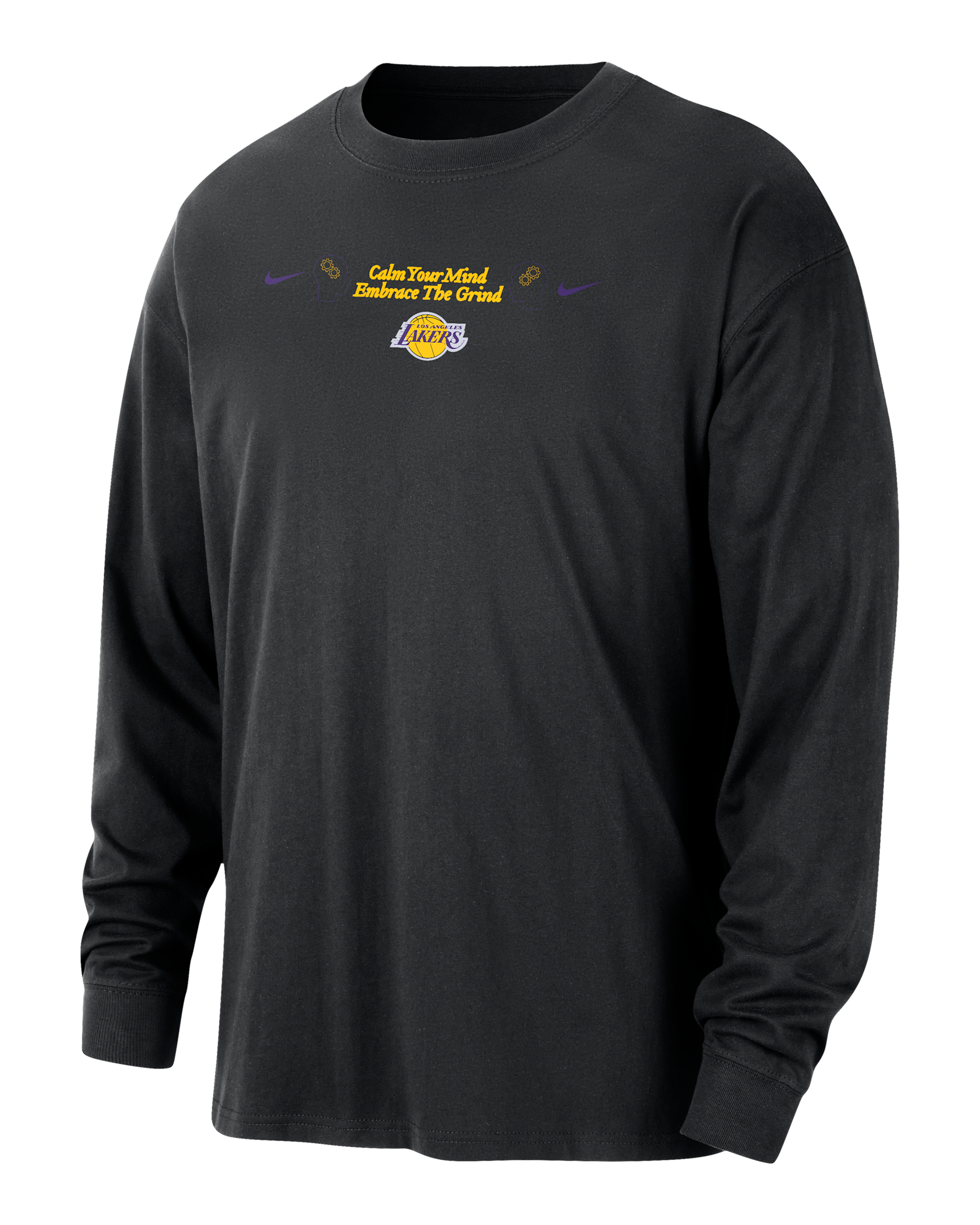 Los Angeles Lakers Courtside Men's Nike NBA Max90 Long-Sleeve T-Shirt - Black