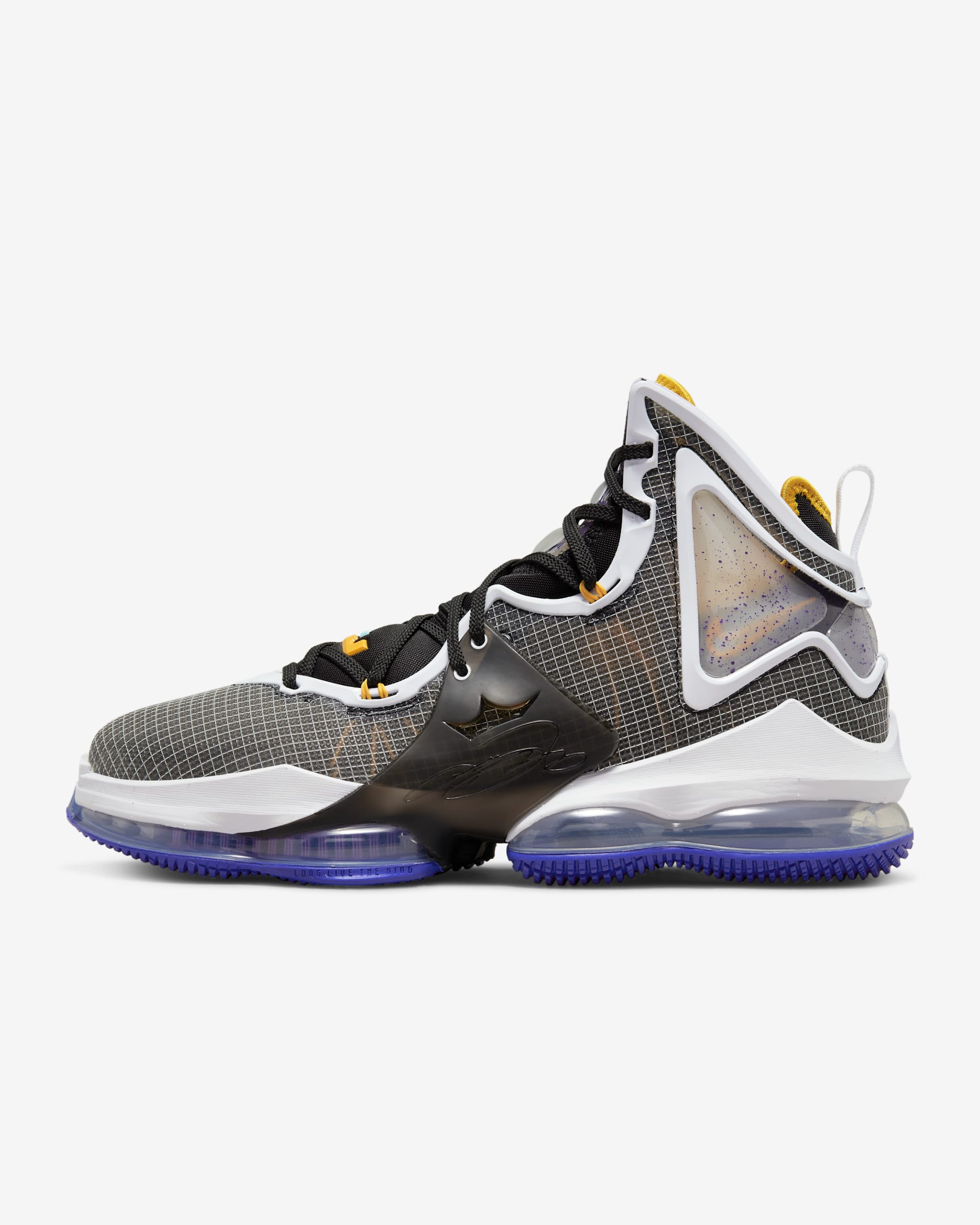 LeBron 19 Basketball Shoes - Black/Persian Violet/White/University Gold