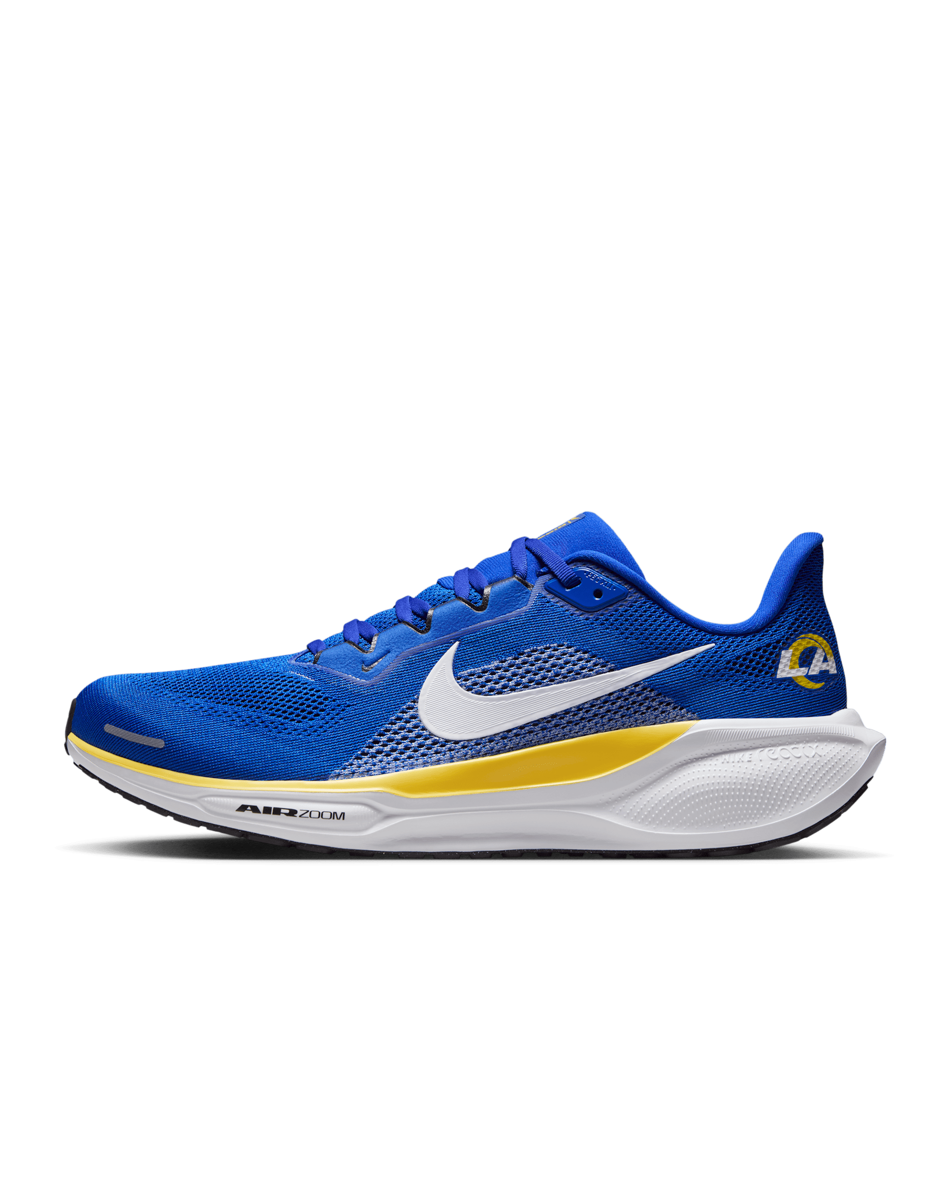 Tenis de correr en pavimento Nike de la NFL para hombre Los Angeles Rams Pegasus 41 - Hiperroyal/Oro medio oeste/Negro