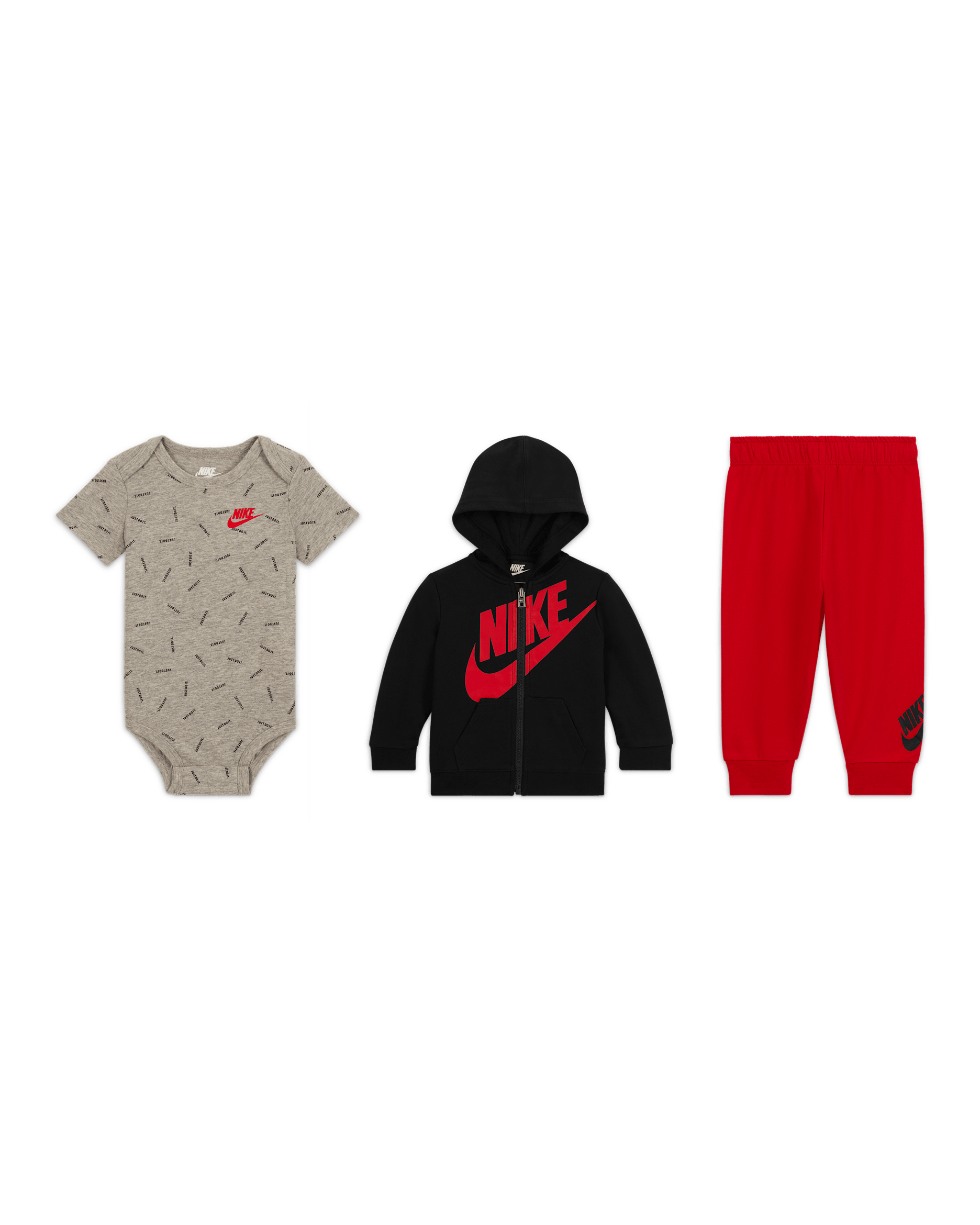 Nike aby Just Do It 3-teiliges Hosen-Set - Multi-Color/University Red