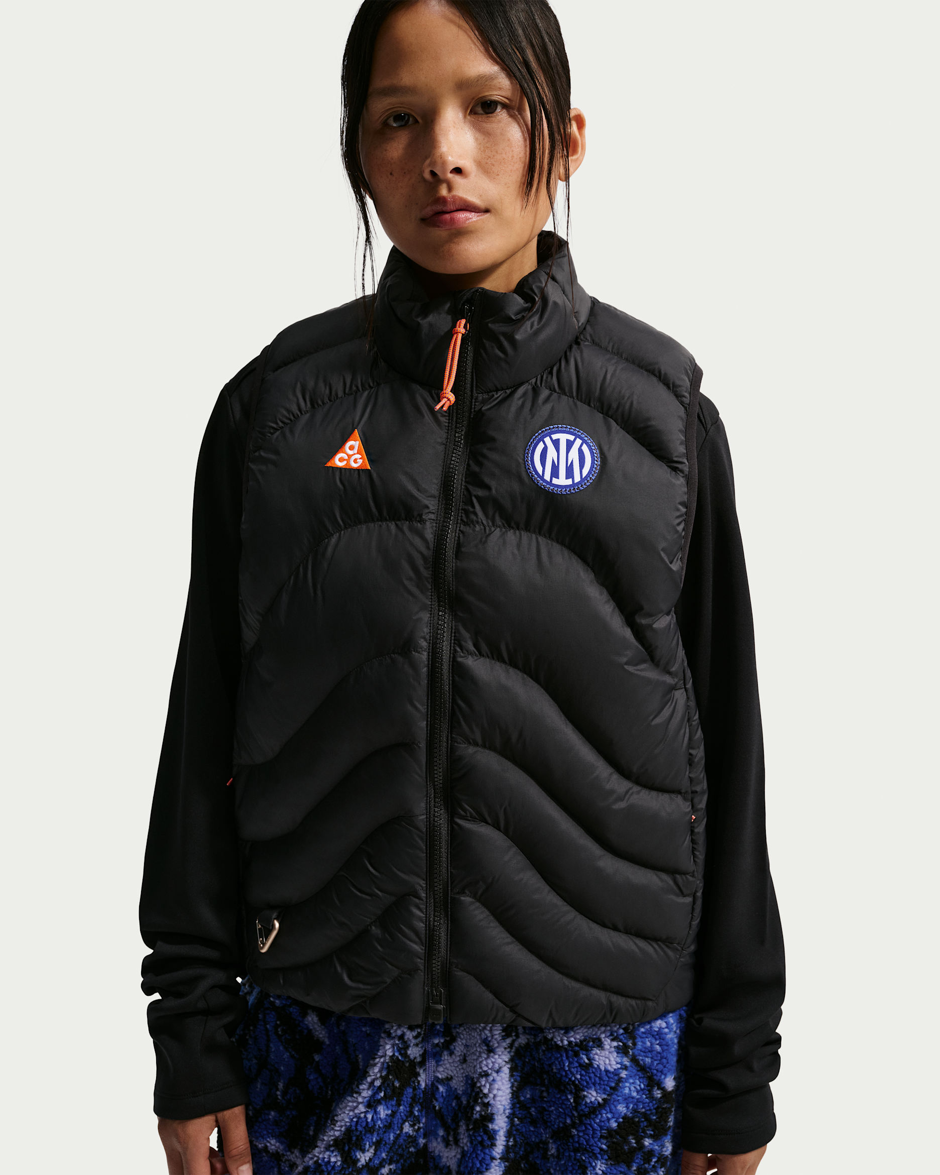 Fotbollsväst Inter Milan "Lava Flow" SE Nike ACG Therma-FIT ADV för kvinnor - Svart/Safety Orange