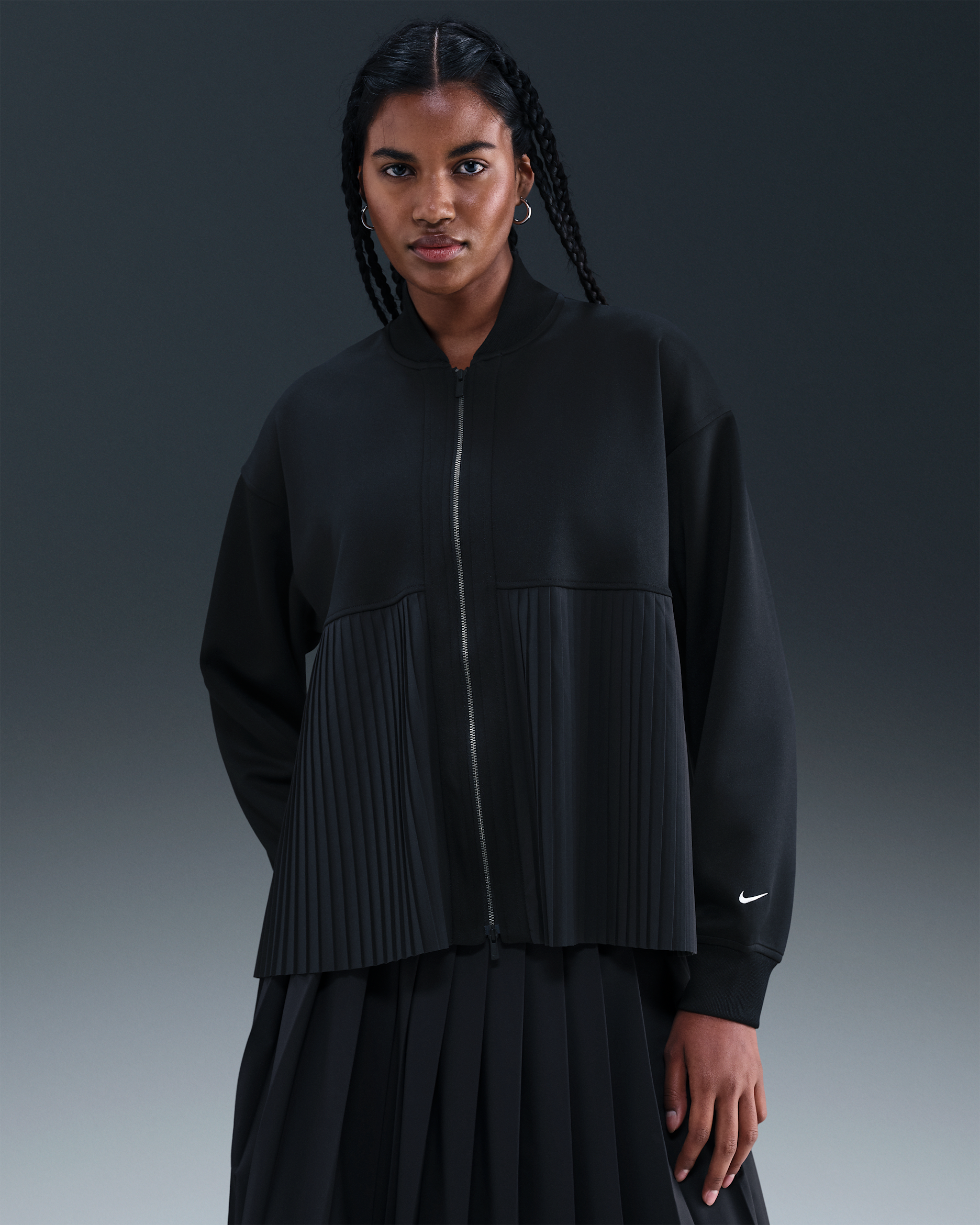 Nike Sportswear Women's Pleated Jacket - Black/Sail