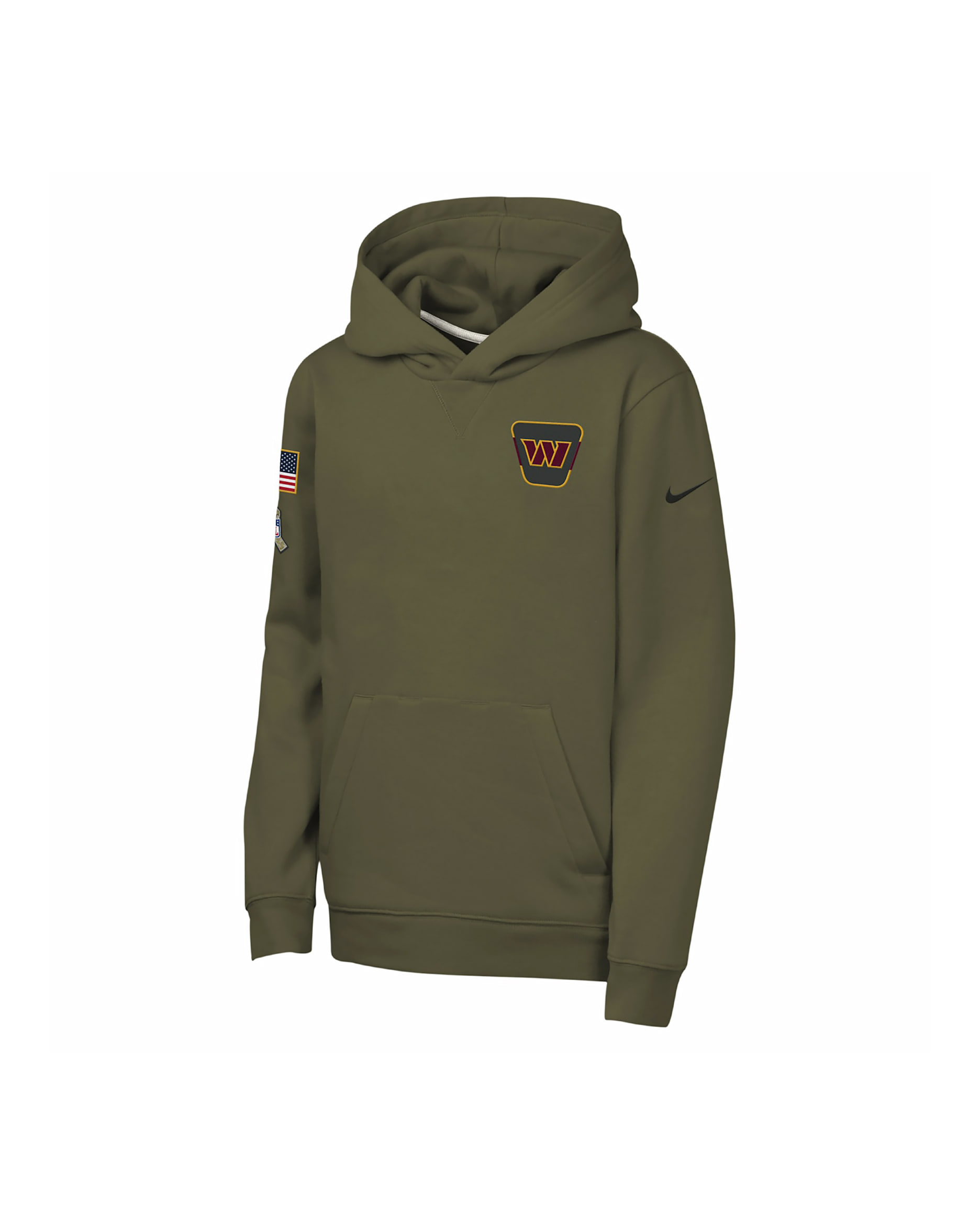 Nike Club Fleece NFL Washington Commanders Big Kids' "Salute to Service" Pullover Hoodie - Olive